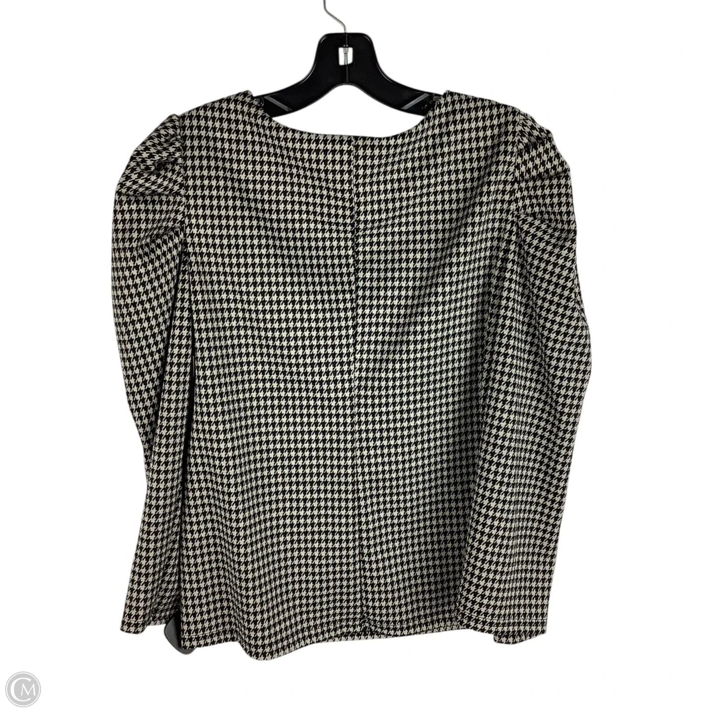 Top Long Sleeve By Cato In Cream & Black, Size: M