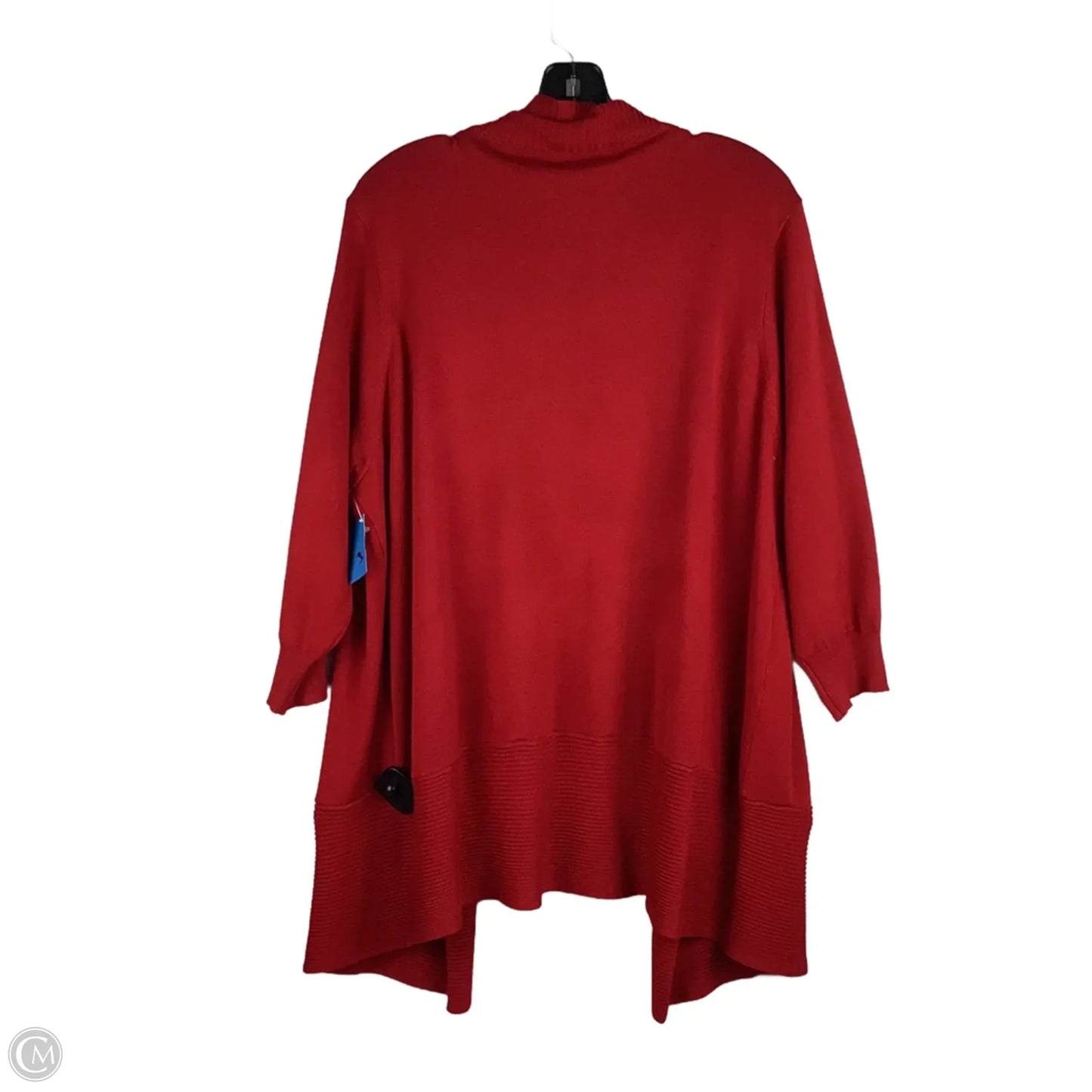 Sweater Cardigan By Joan Vass In Red, Size: 2x