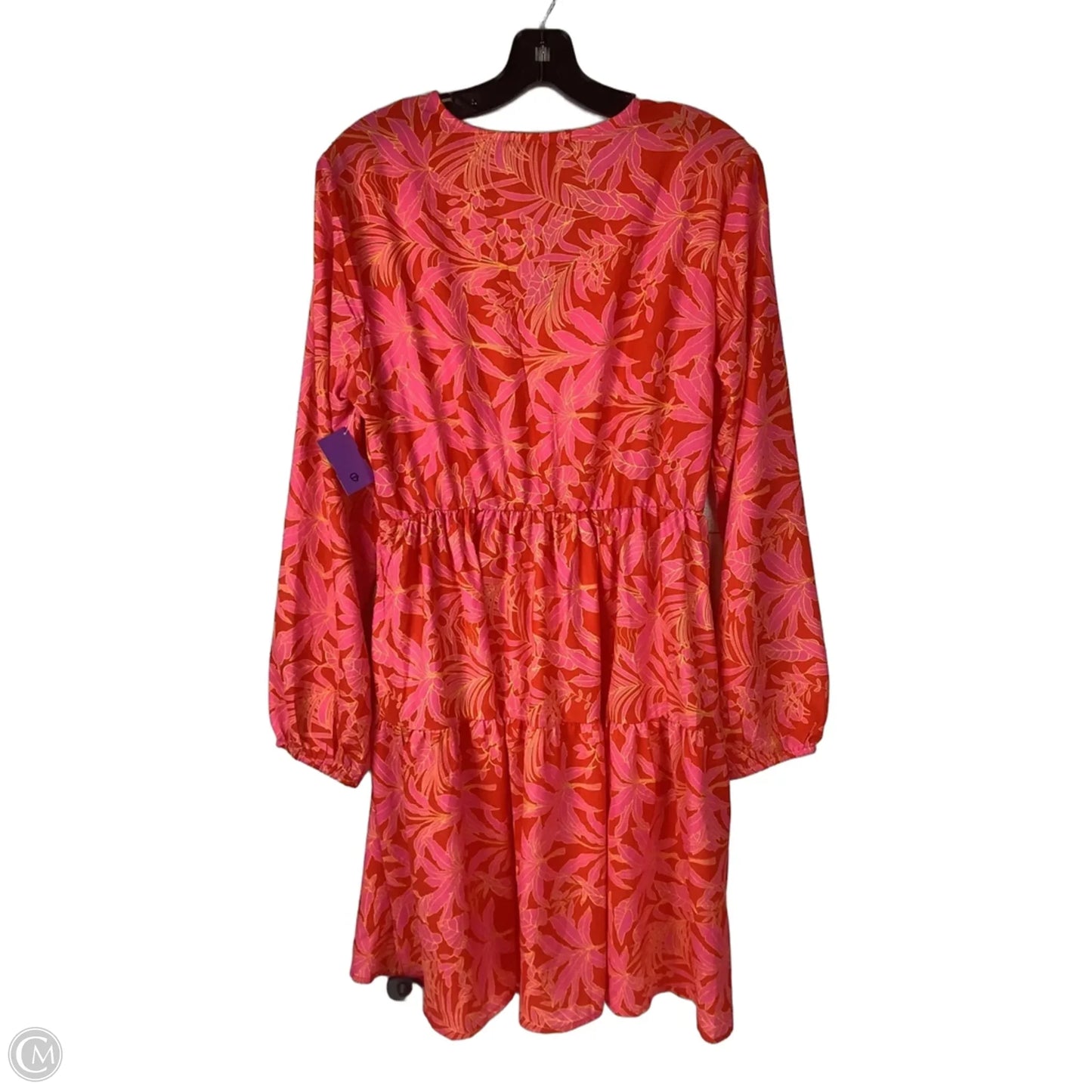 Dress Party Long By Clothes Mentor In Orange & Pink, Size: M