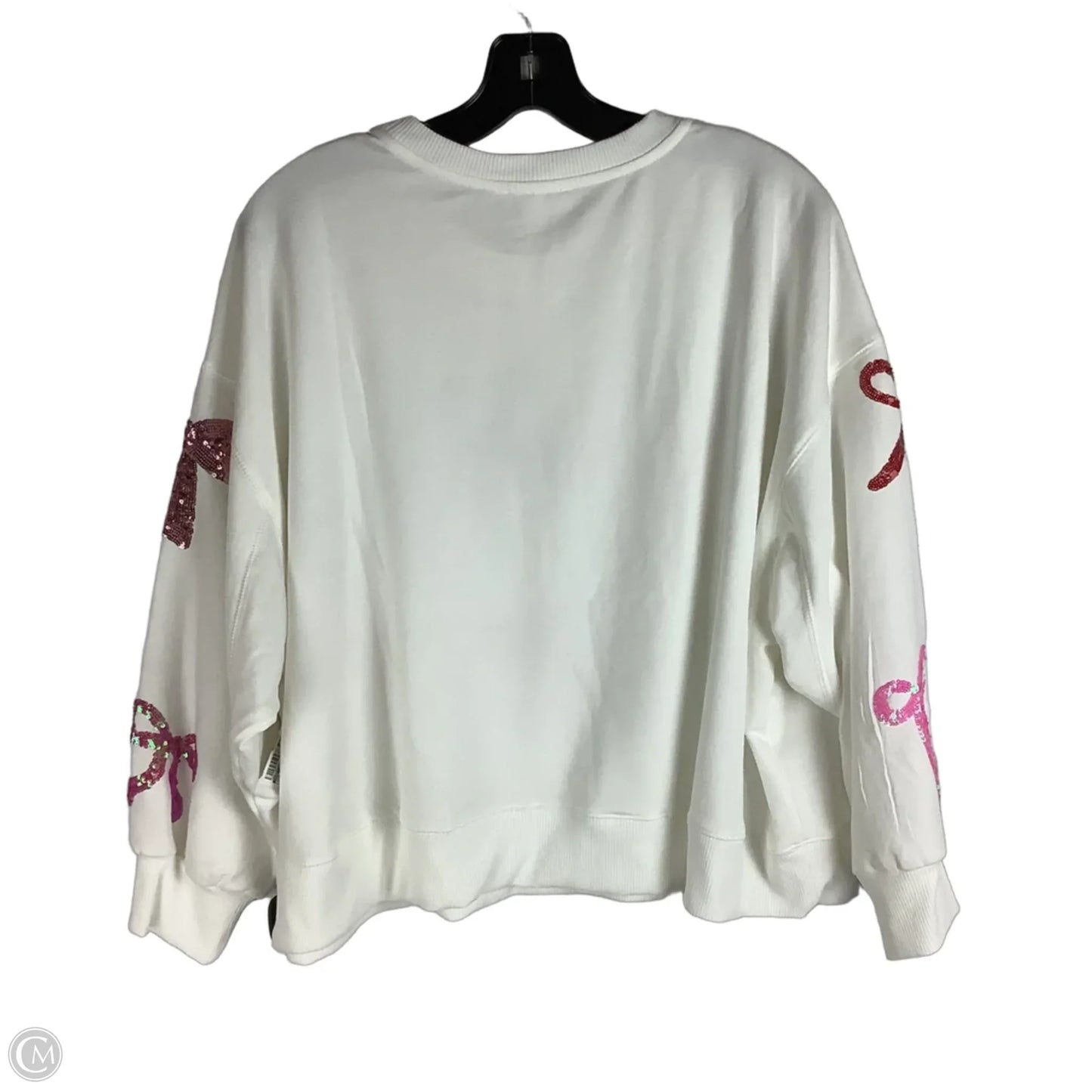 Top Long Sleeve By Mary Square In Pink & White, Size: L