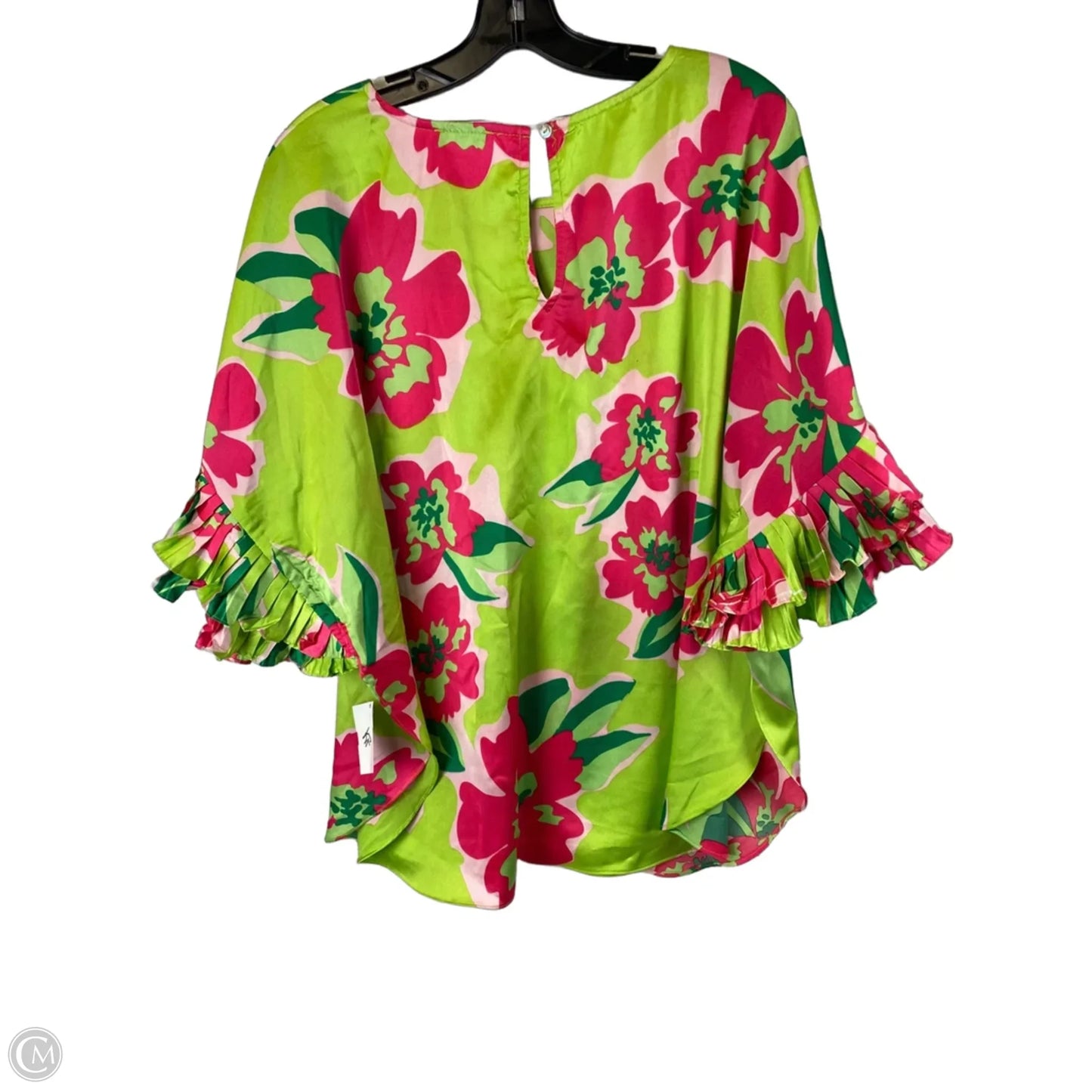 Top Short Sleeve By Jodifl In Green & Pink, Size: M