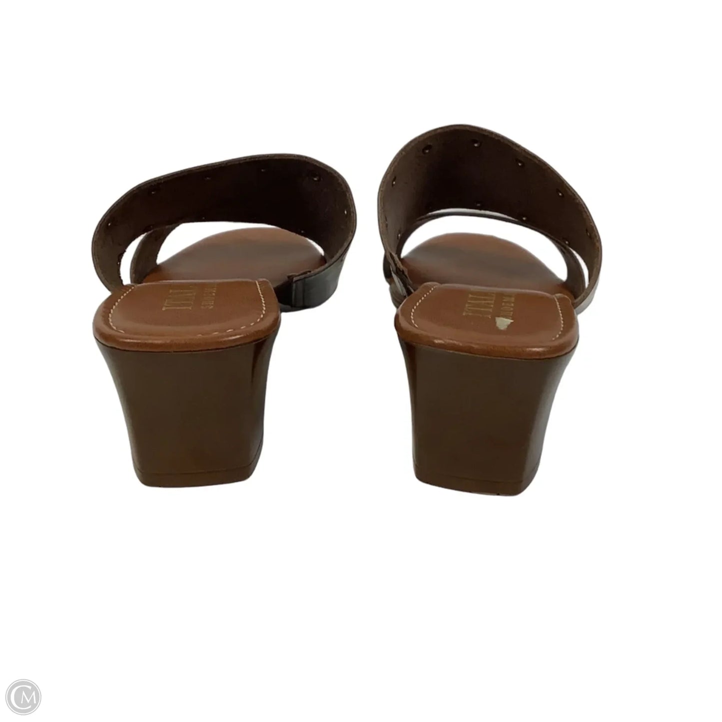 Sandals Heels Block By Cmc In Brown, Size: 8.5