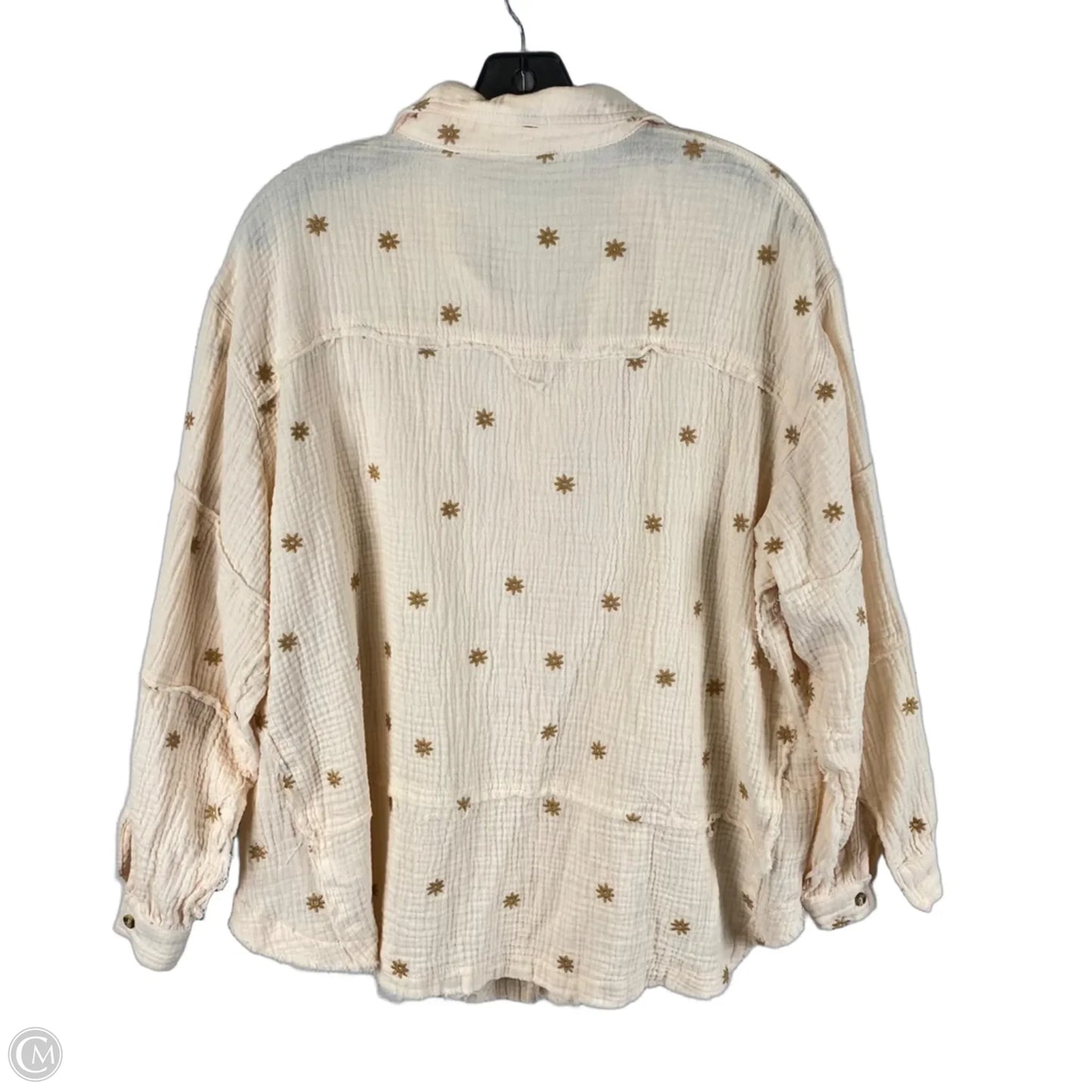 Top Long Sleeve By Easel In Cream, Size: S