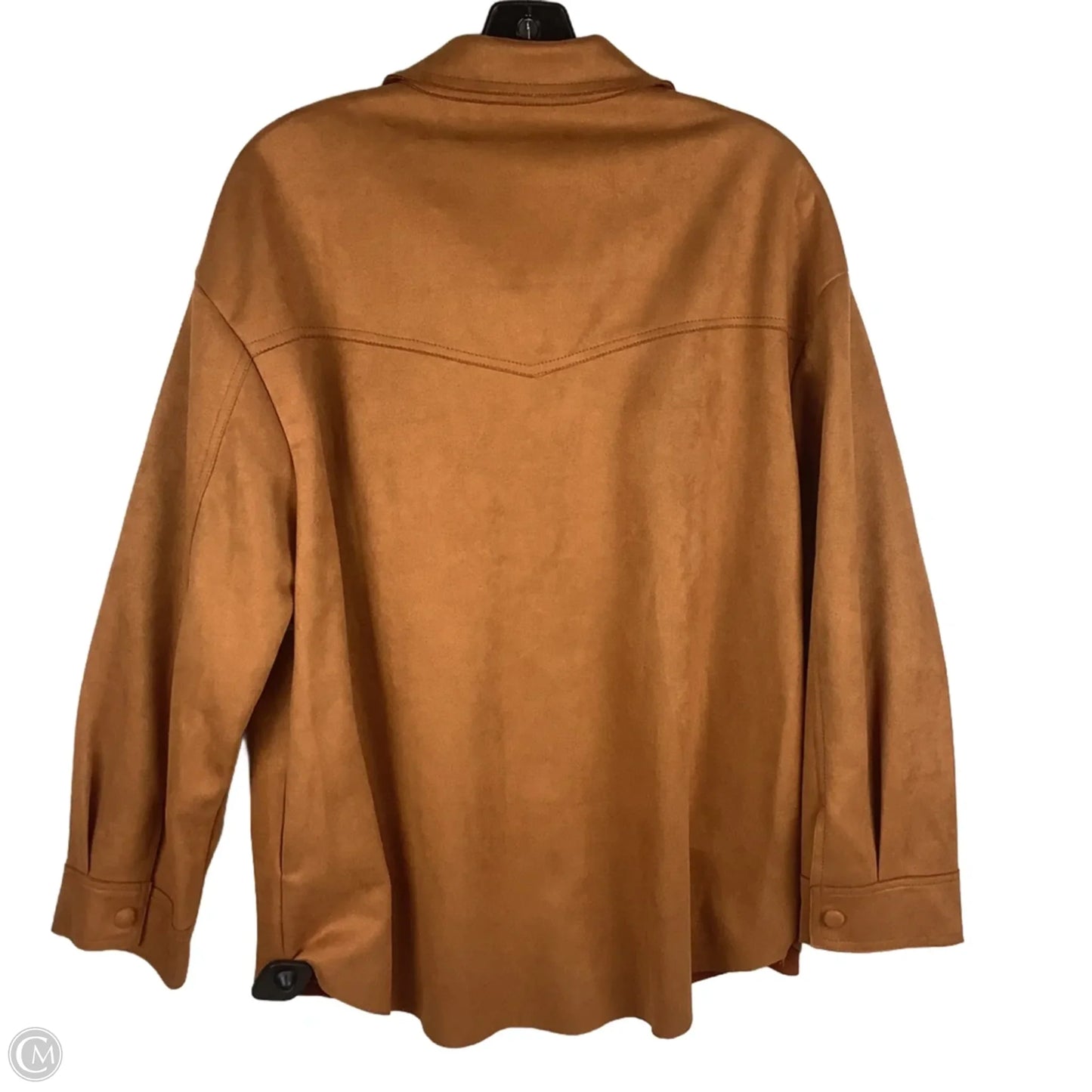 Jacket Shirt By Grey Lab In Brown, Size: L