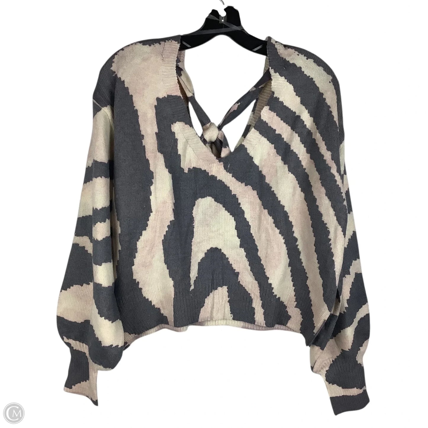 Sweater By Pol In Grey & Pink, Size: S