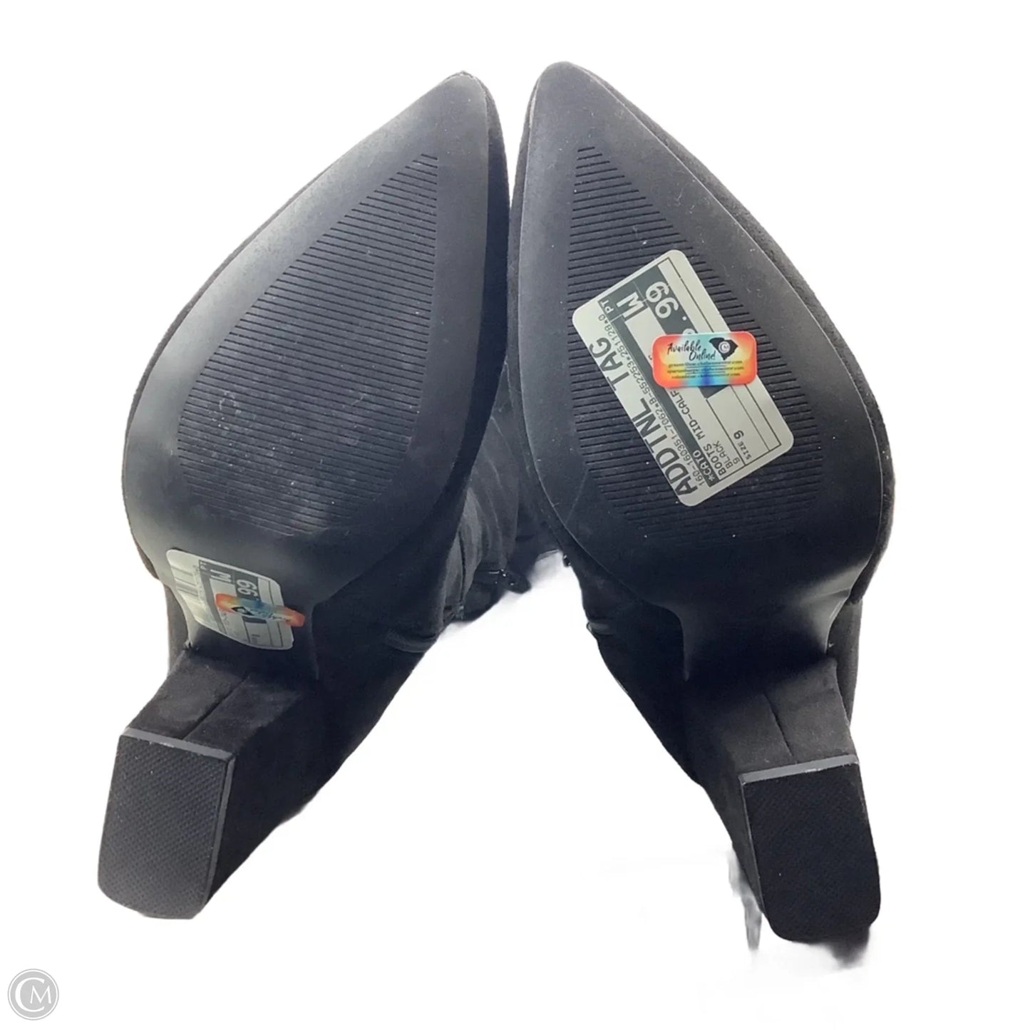 Boots Mid-calf Heels By Cato In Black, Size: 9 wide calf