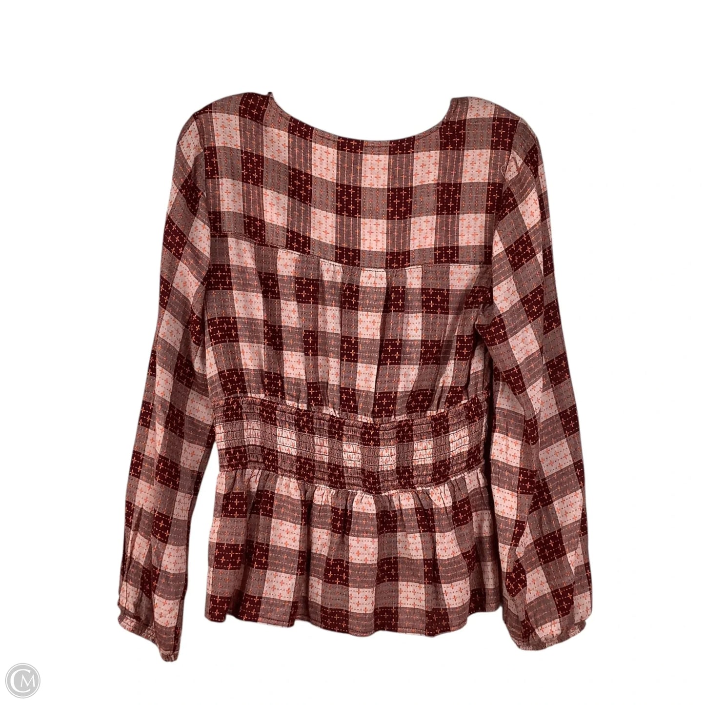 Top Long Sleeve By Pilcro In Orange & Red, Size: S