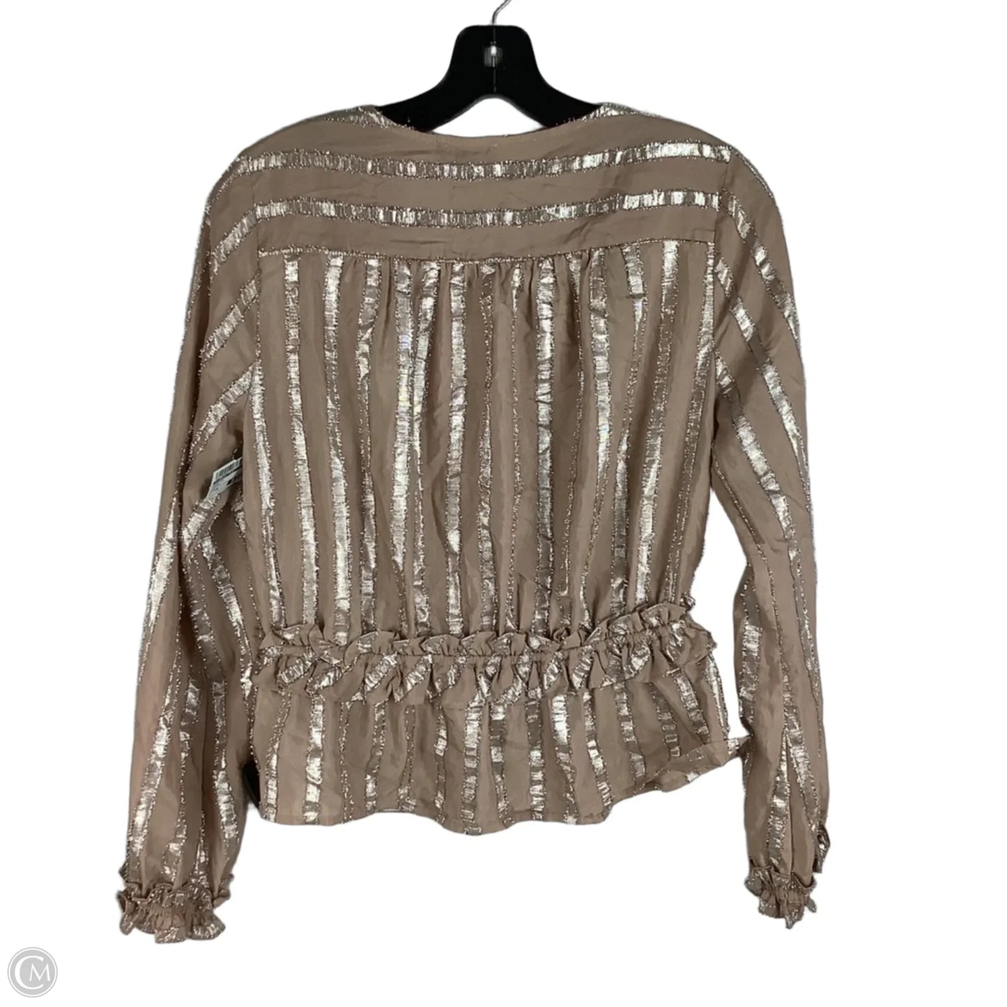 Top Long Sleeve By Current Air In Brown, Size: M