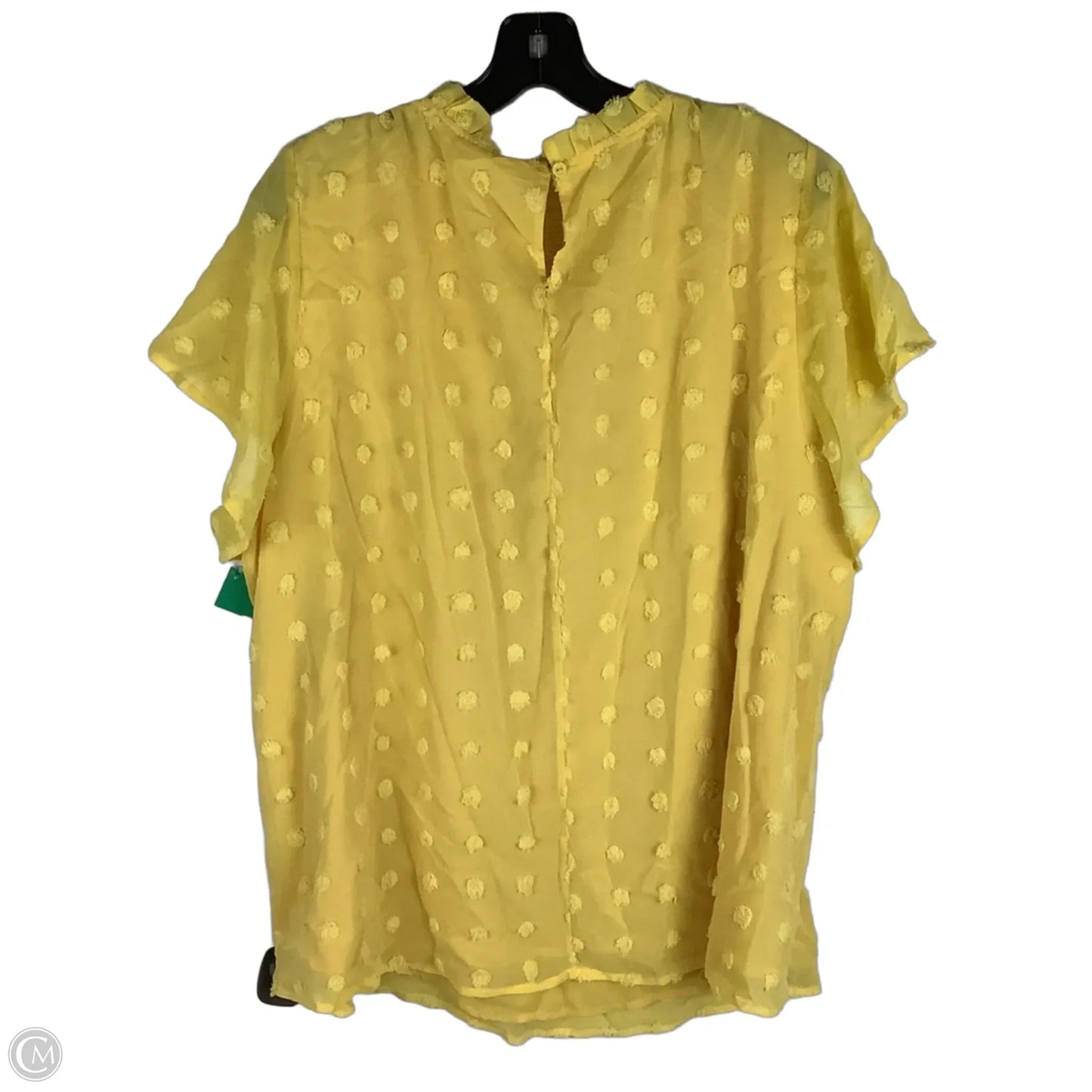 Top Short Sleeve By Chicsoul In Yellow, Size: 2x