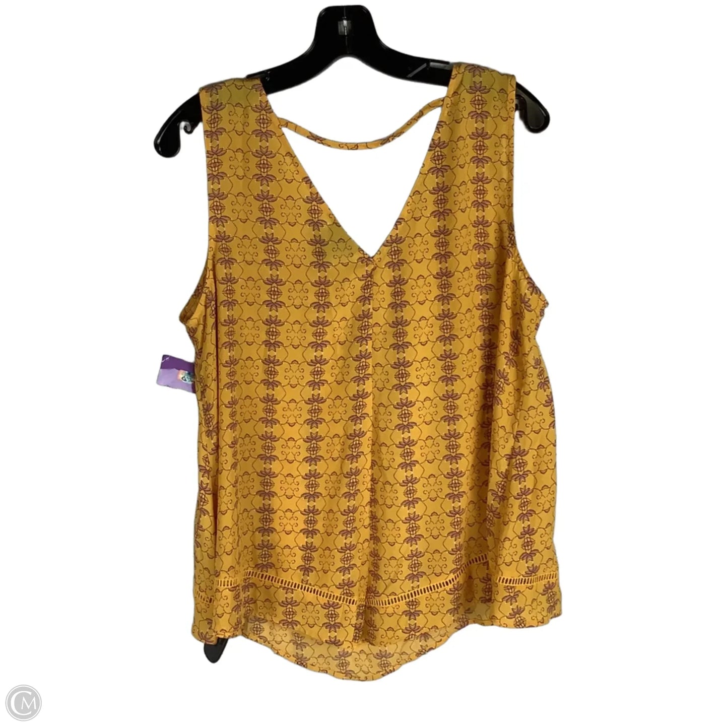 Top Sleeveless By Ana In Yellow, Size: L