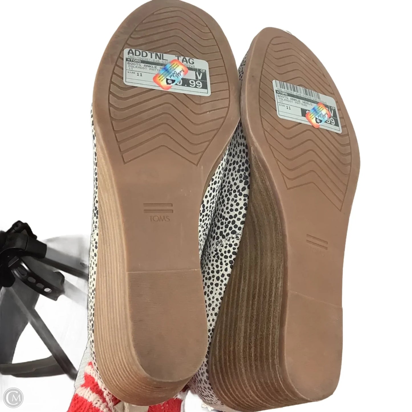 Boots Ankle Heels By Toms In Polkadot Pattern, Size: 11