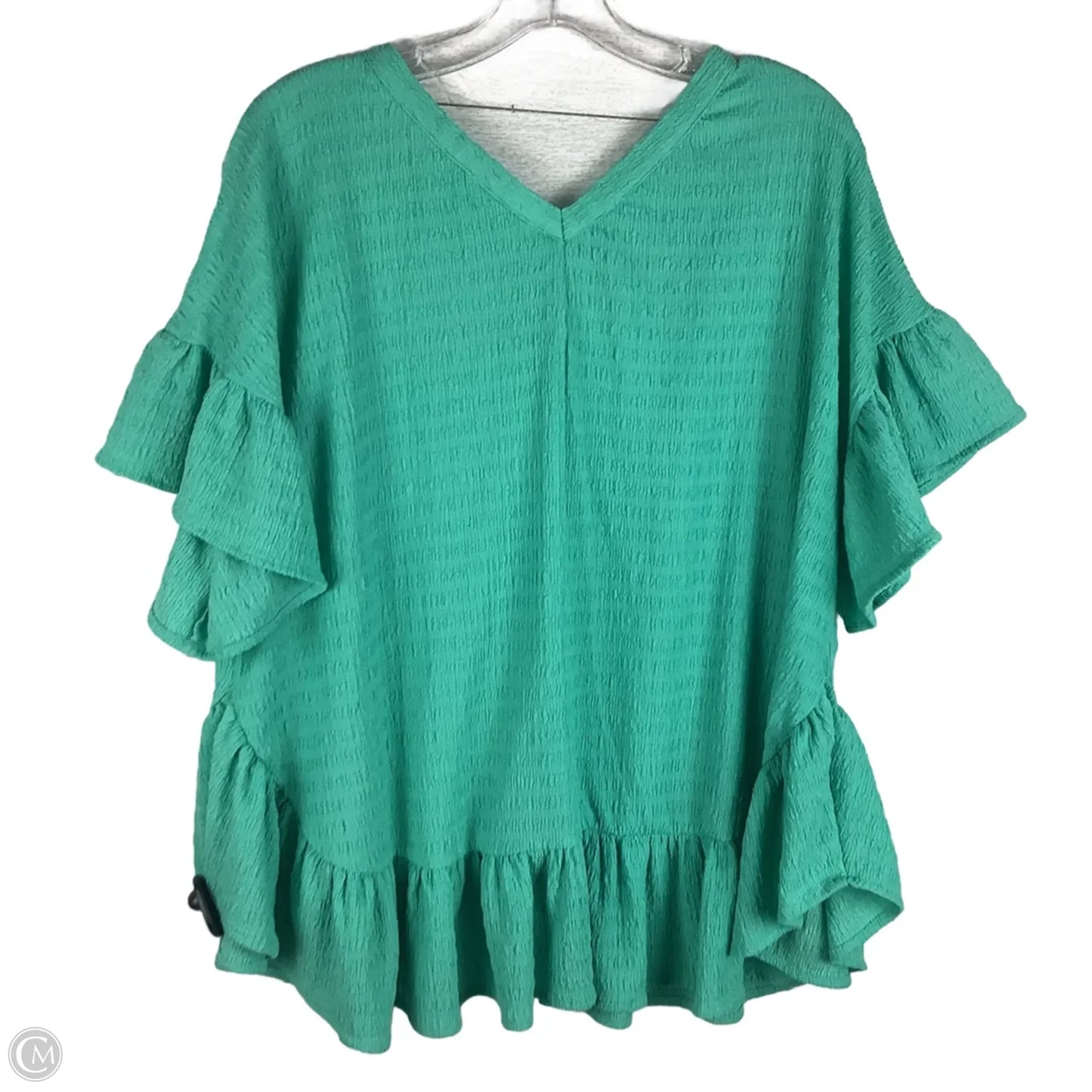Top Short Sleeve By Easel In Teal, Size: L