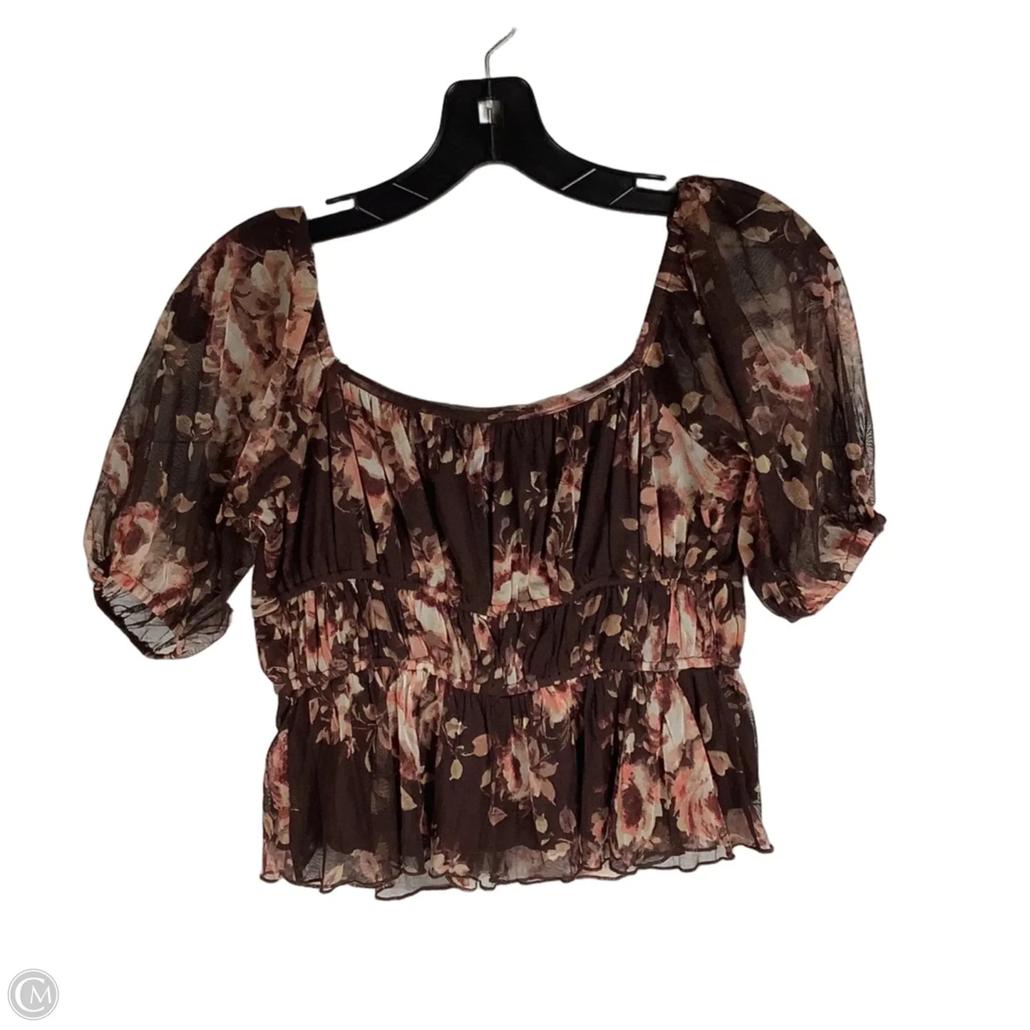 Top Short Sleeve By Lucky Brand In Floral Print, Size: Xs