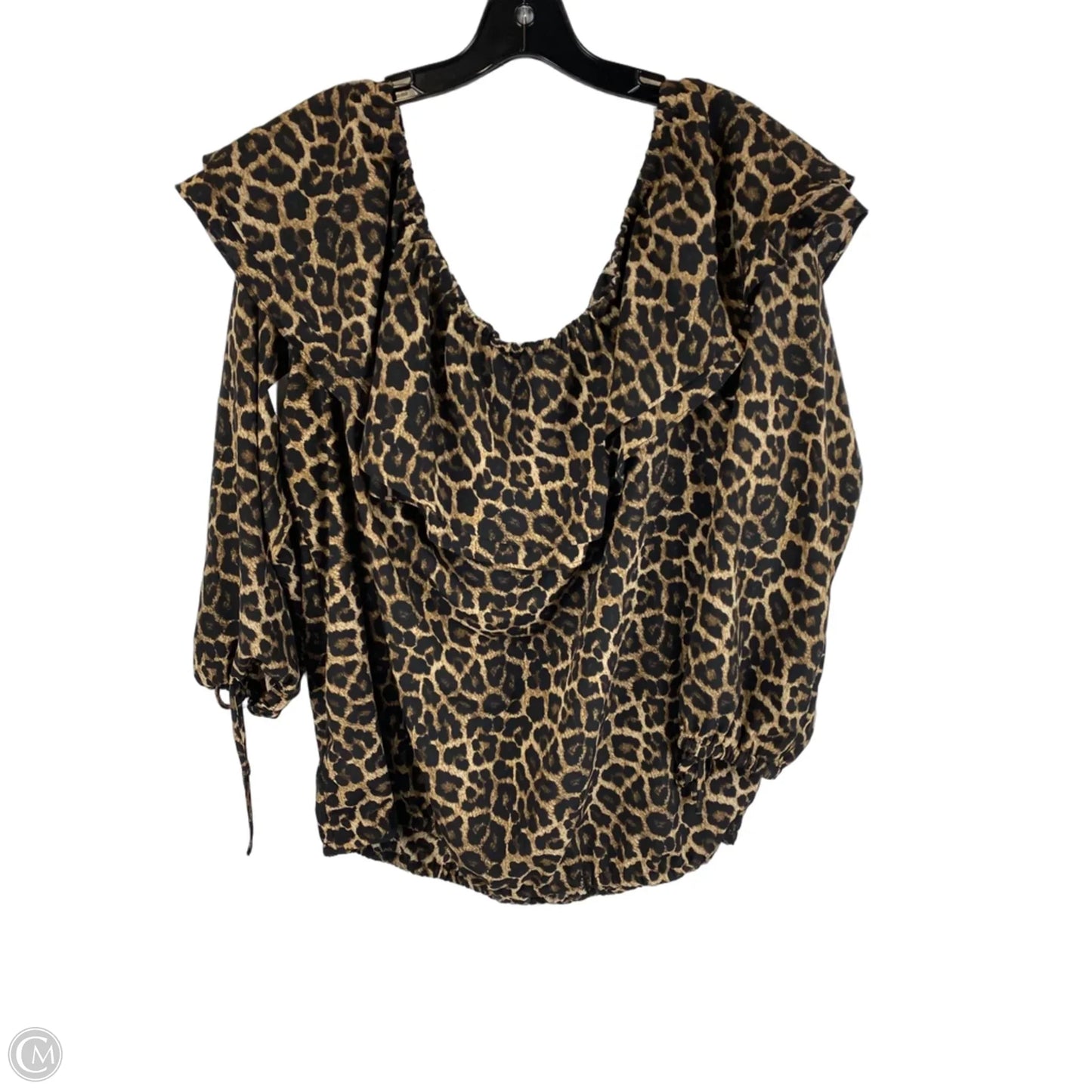 Top 3/4 Sleeve By Michael By Michael Kors In Animal Print, Size: 2x