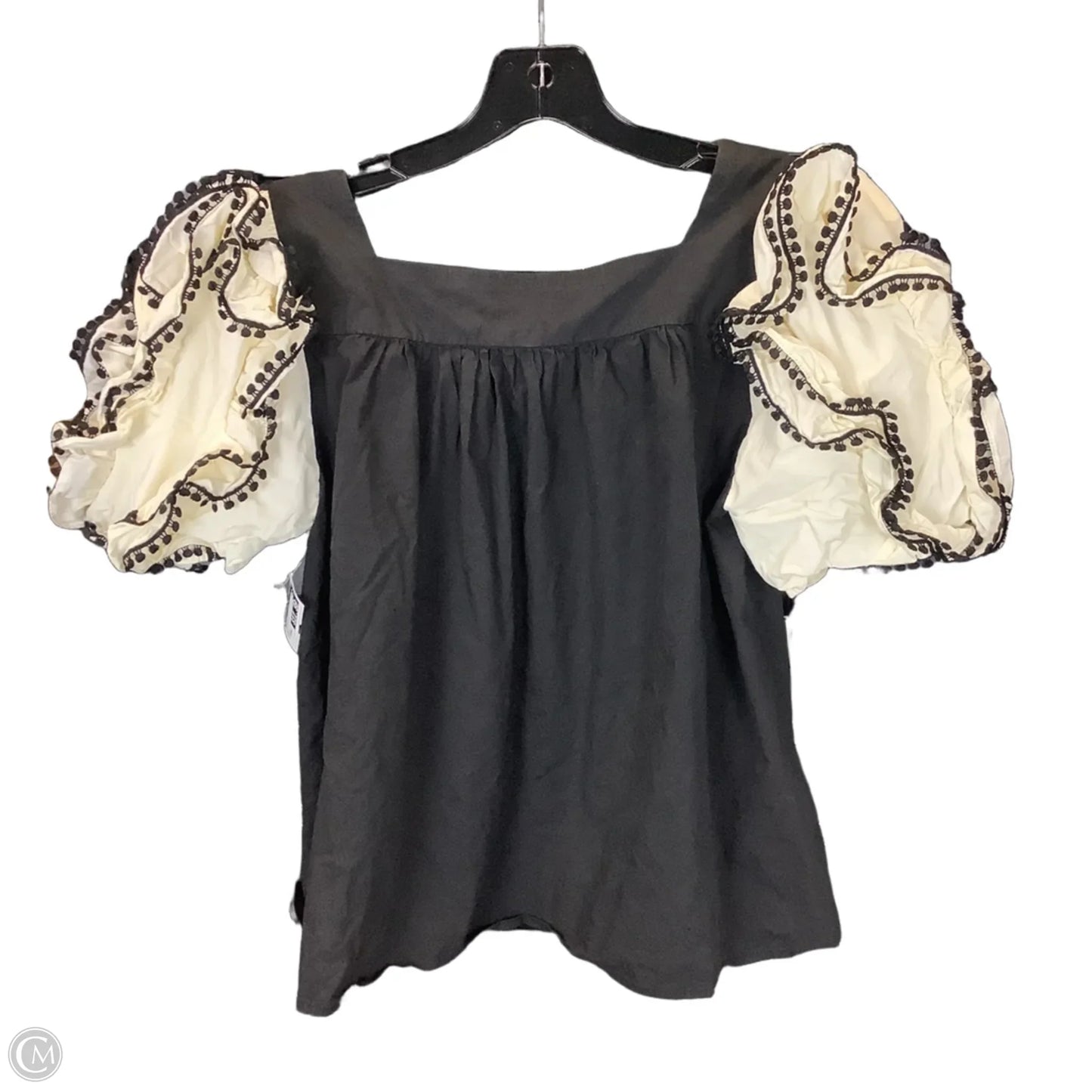 Top Short Sleeve By Geegee In Black & White, Size: Small