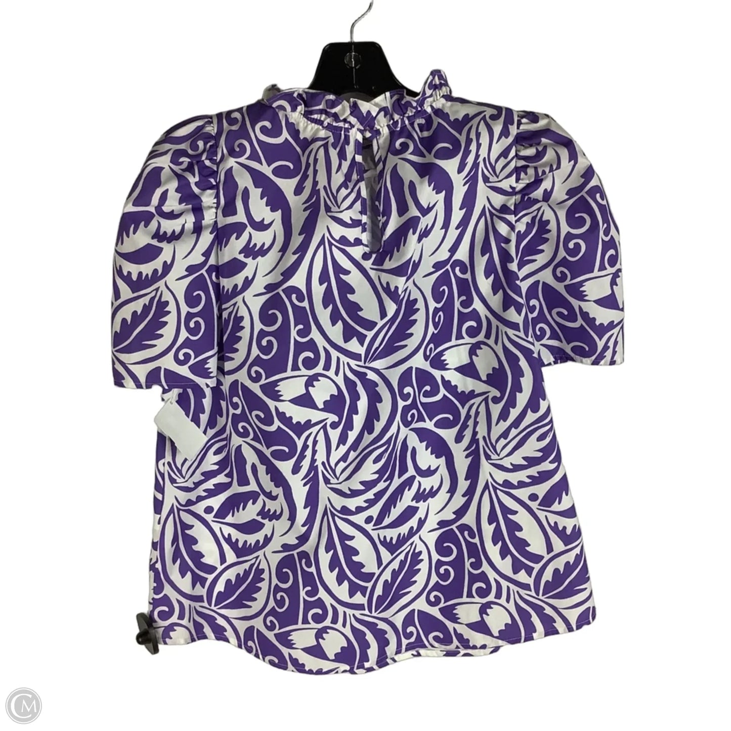 Top Short Sleeve By Thml In Purple & White, Size: S