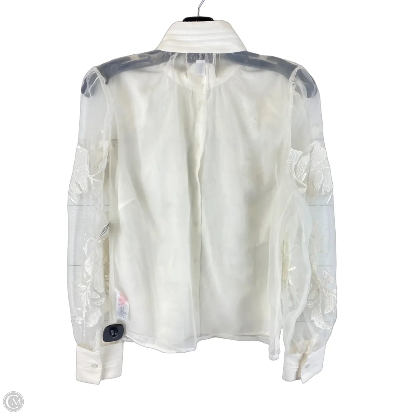 Top Long Sleeve By Topshop In White, Size: 6