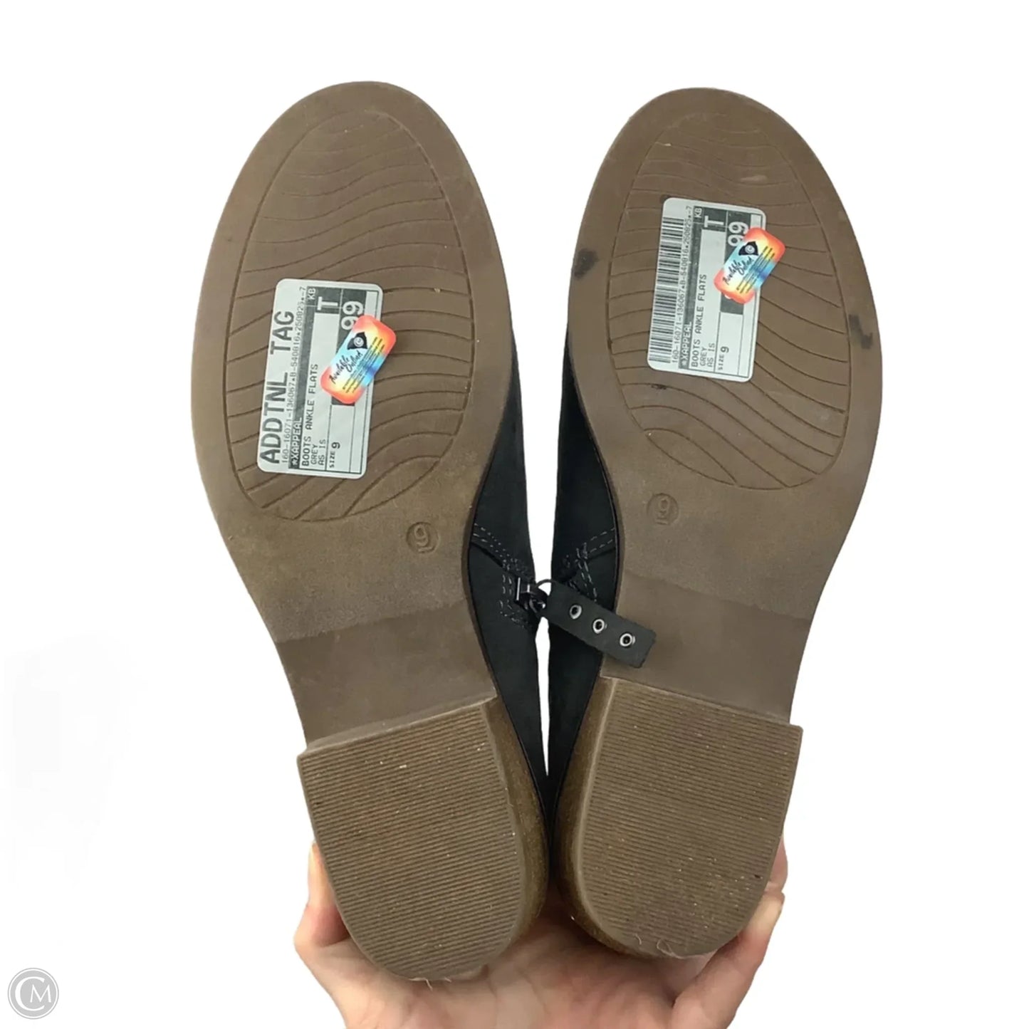 Boots Ankle Flats By Xappeal In Grey, Size: 9