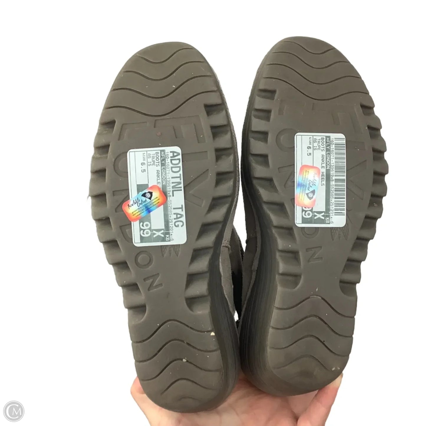 Boots Ankle Heels By Fly London In Taupe, Size: 6.5