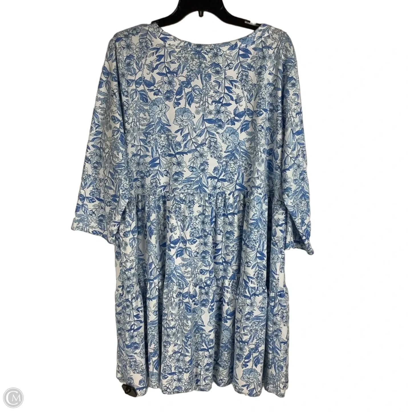Dress Casual By Crown And Ivy In Blue & White, Size: 2x