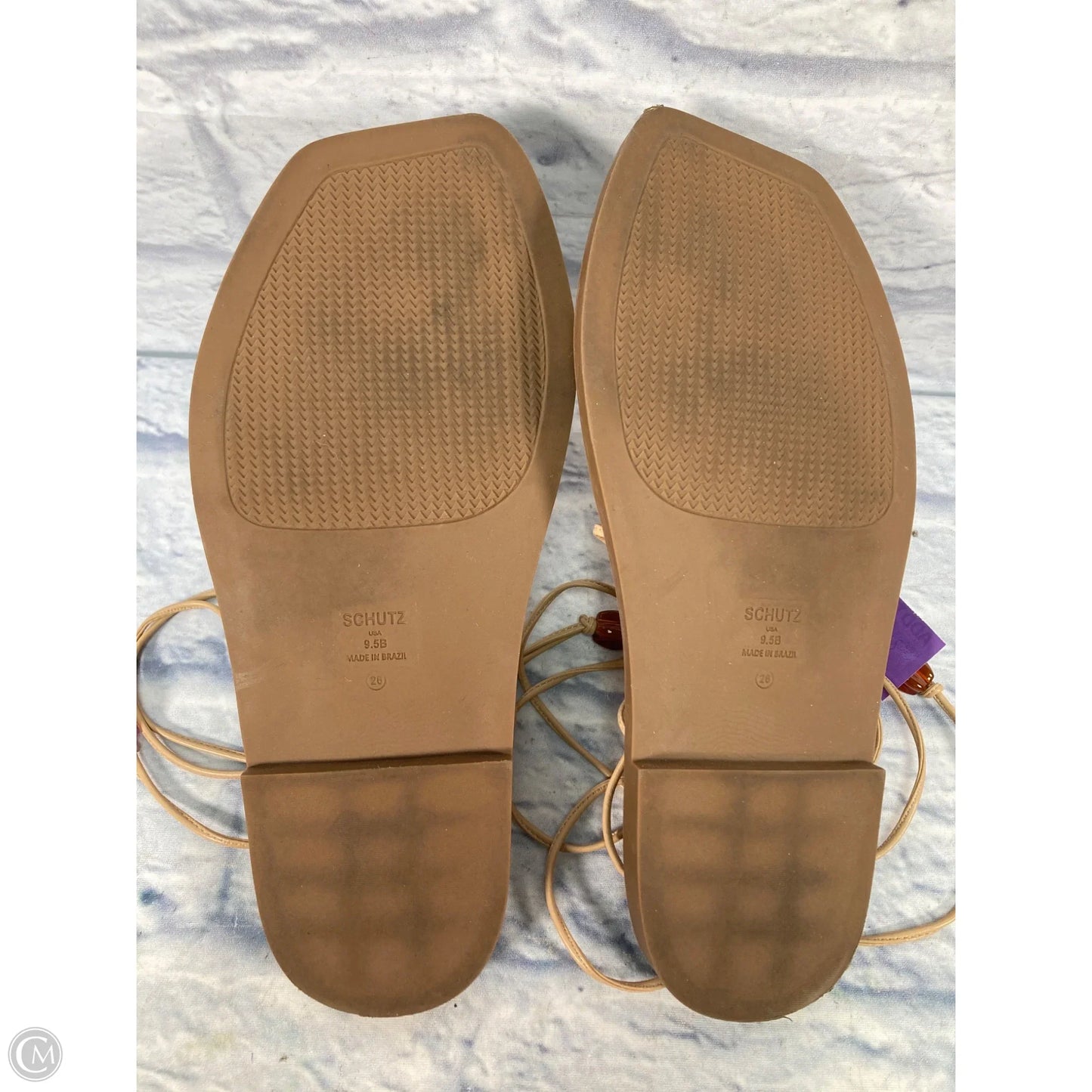 Sandals Flats By Clothes Mentor In Tan, Size: 9.5