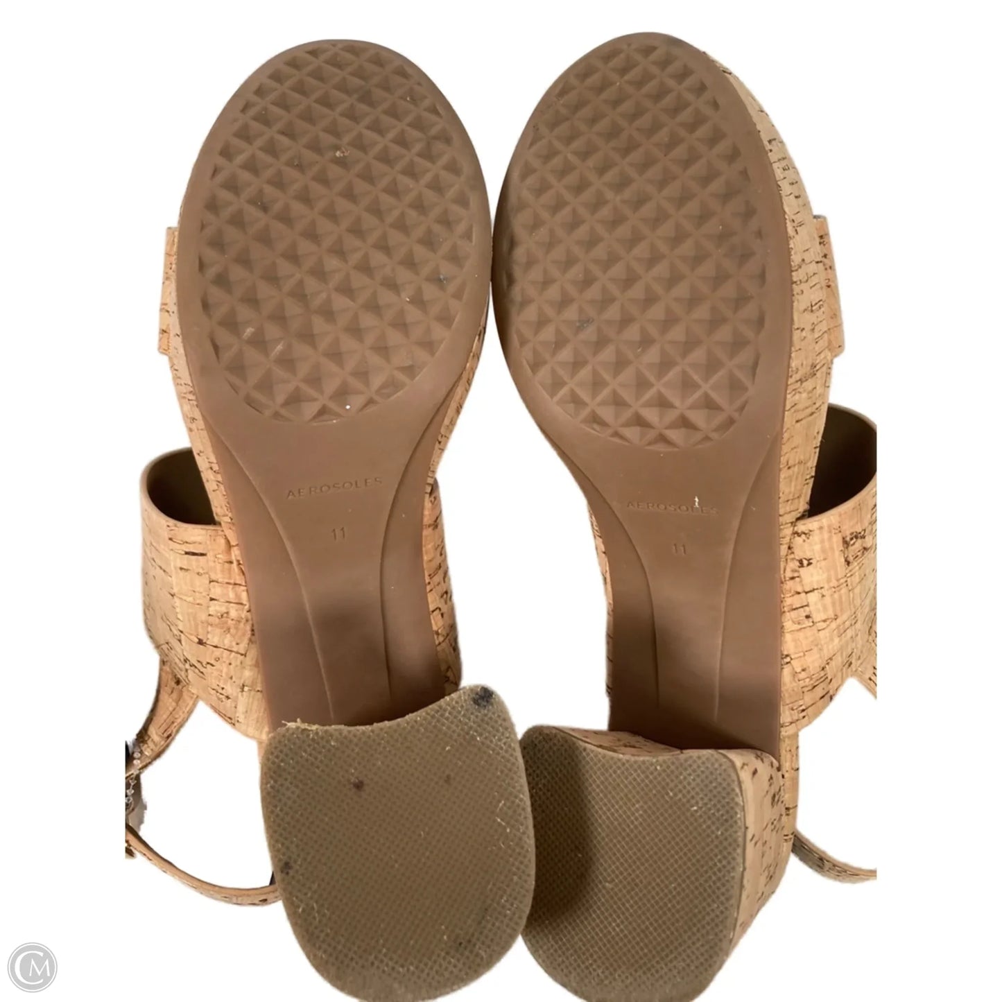 Sandals Heels Block By Aerosoles In Tan, Size: 11