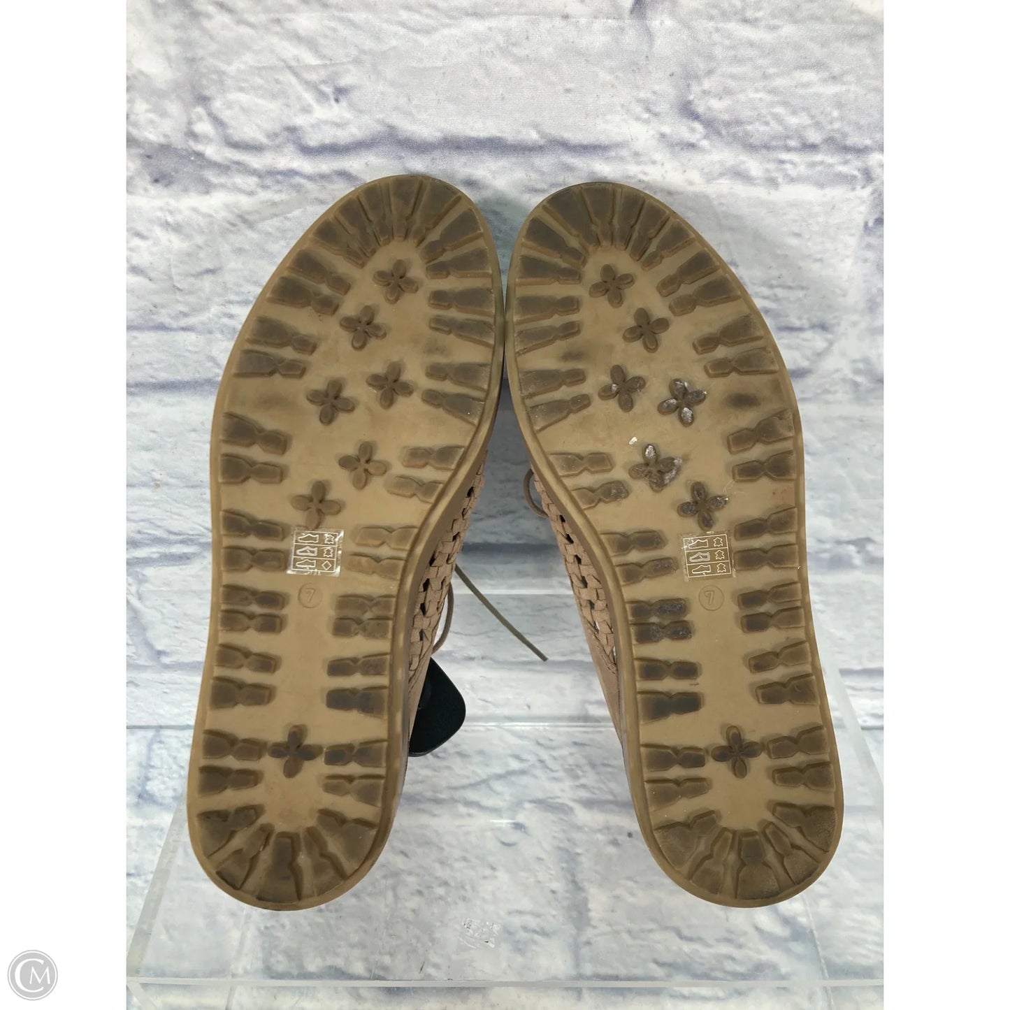 Shoes Heels Platform By Eileen Fisher In Tan, Size: 7