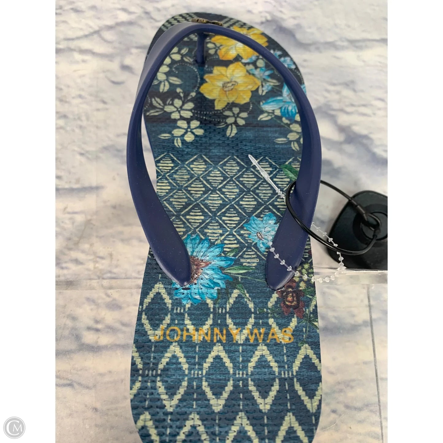 Sandals Flip Flops By Johnny Was In Blue, Size: 7