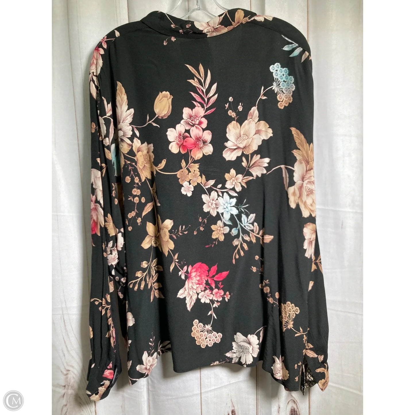 Blouse Long Sleeve By Johnny Was In Floral Print, Size: Xl