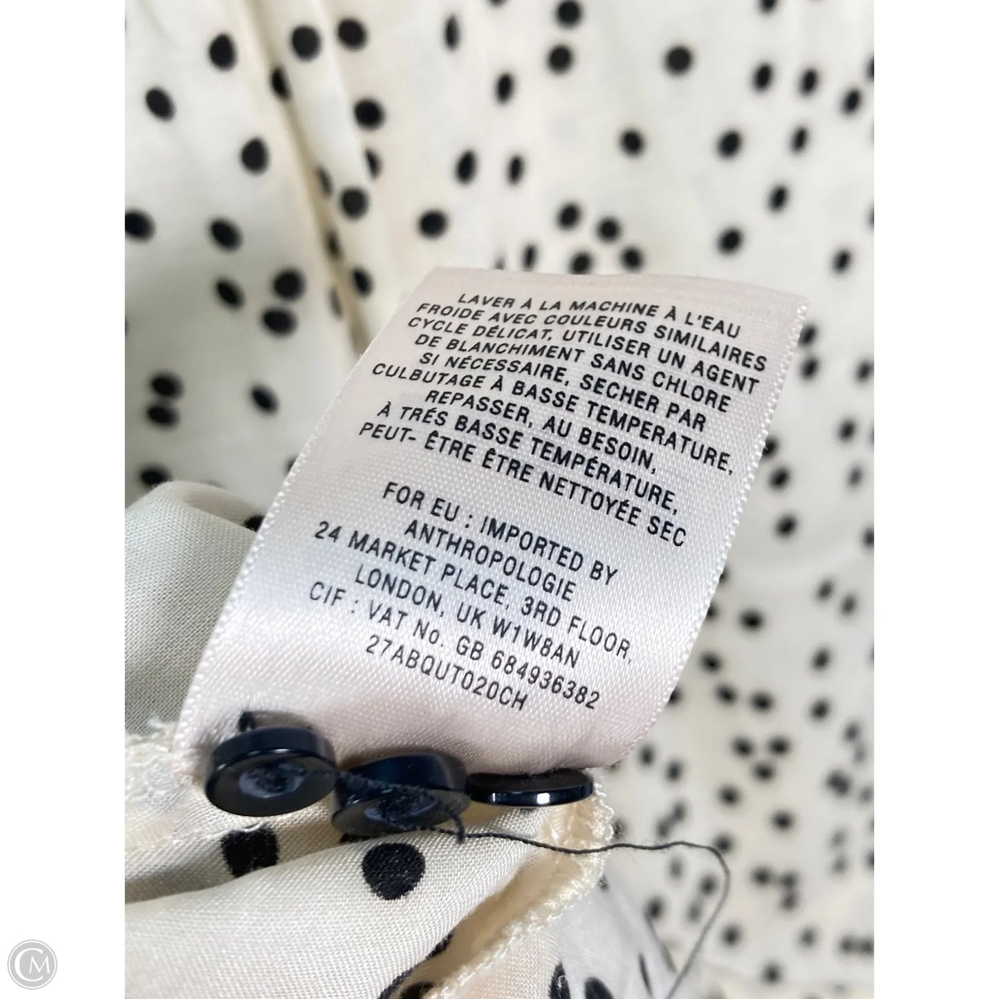 Blouse Long Sleeve By Maeve In Polkadot Pattern, Size: M