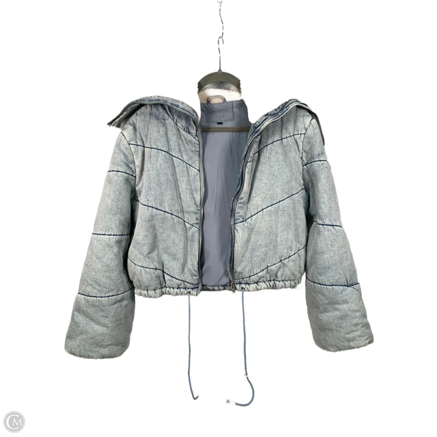 Jacket Puffer & Quilted By Blanknyc In Blue Denim, Size: S