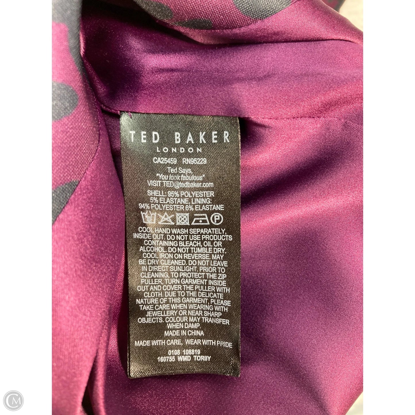 Dress Casual Midi By Ted Baker In Purple, Size: Xs