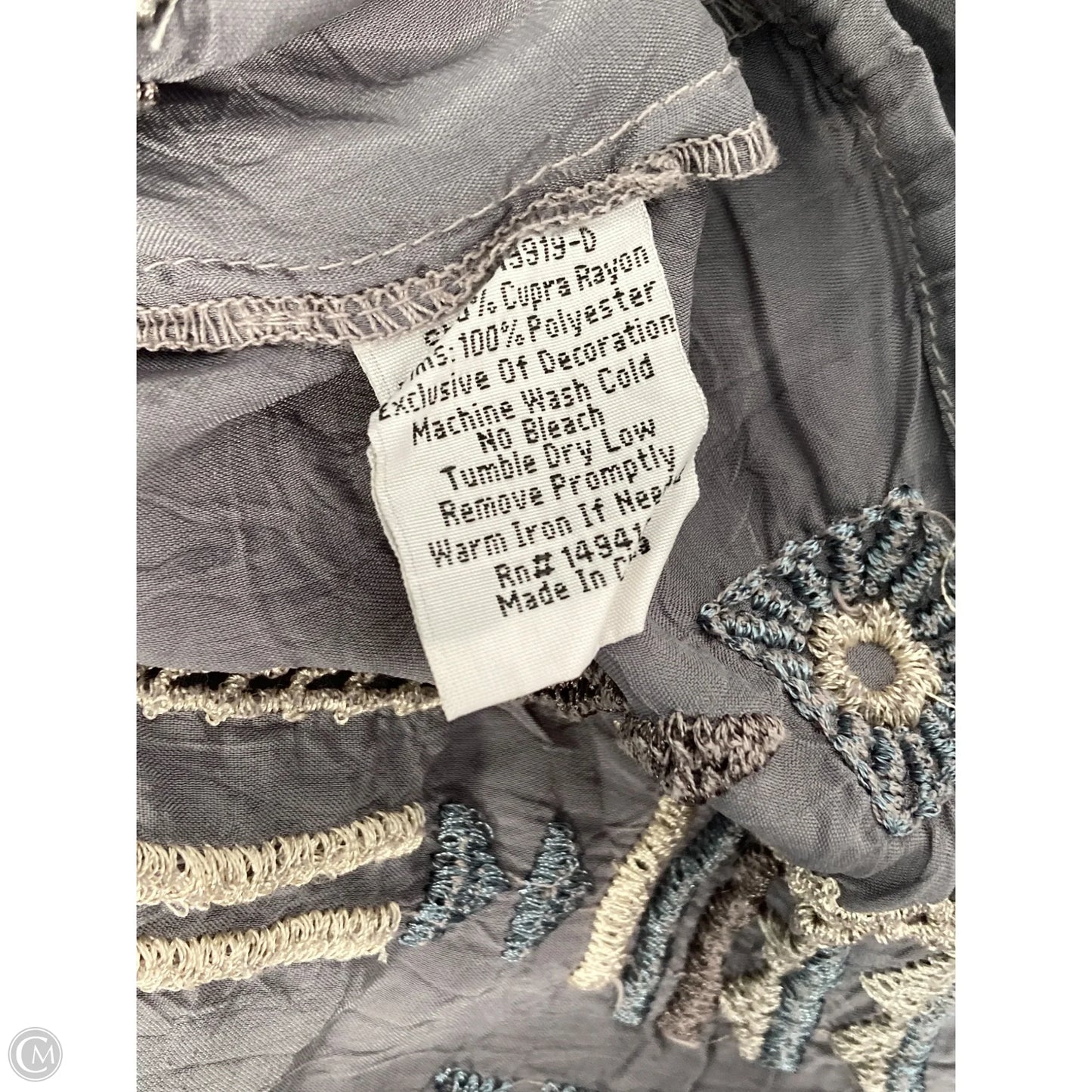Top Short Sleeve By Johnny Was In Grey, Size: Xs