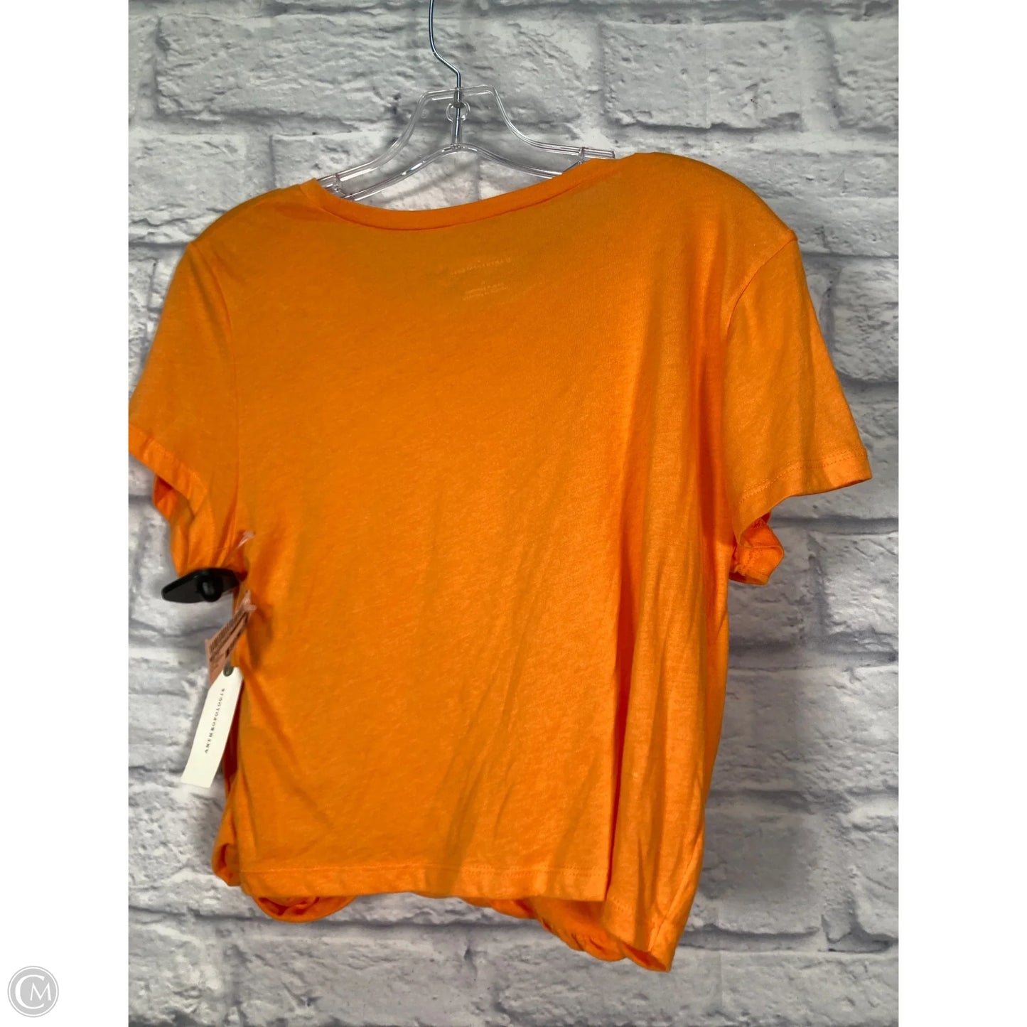 Top Short Sleeve By Anthropologie In Orange, Size: M