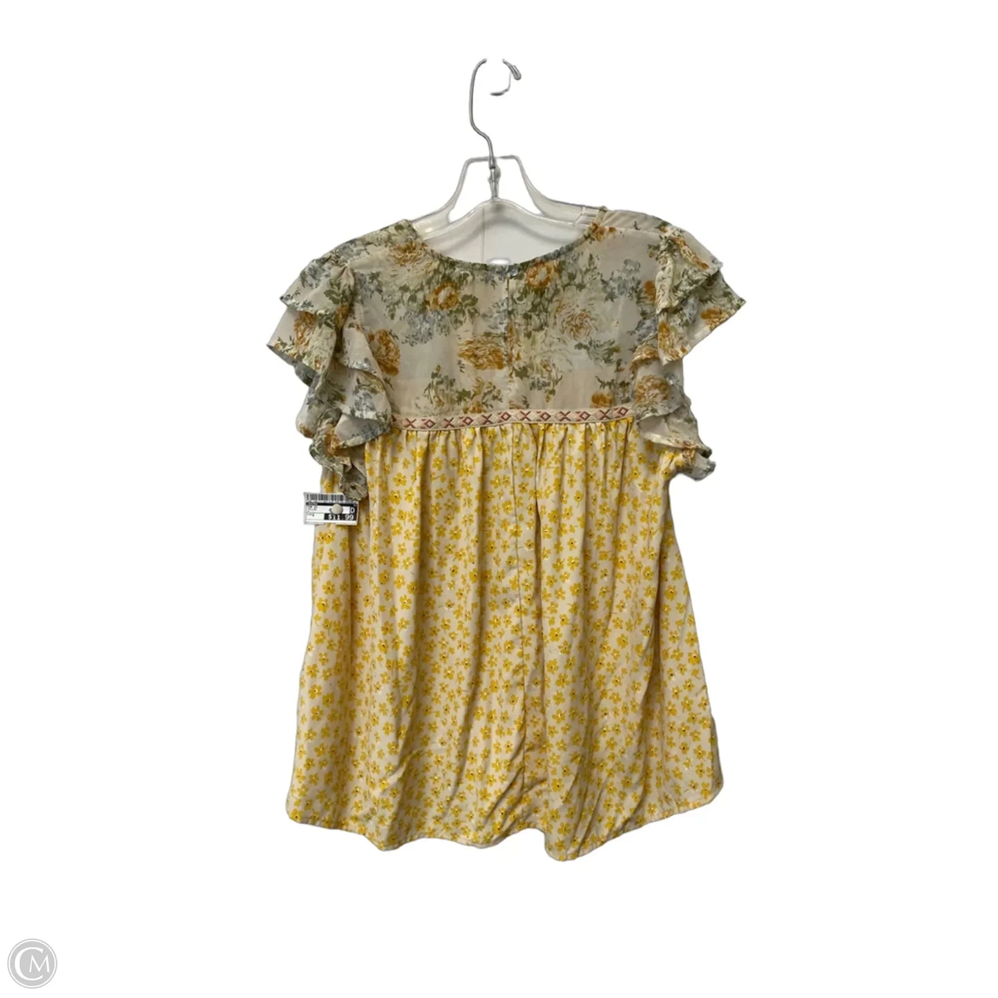 Top Short Sleeve By Entro In Yellow, Size: S