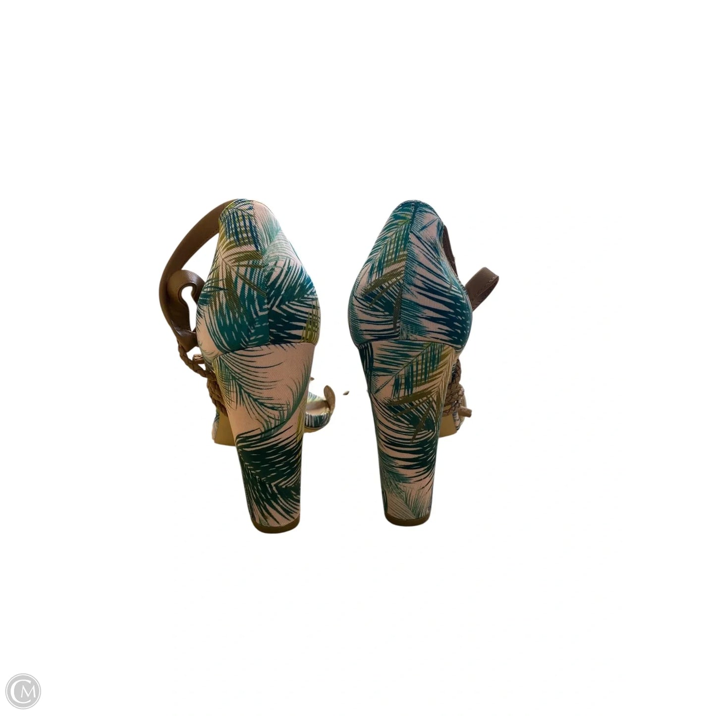 Sandals Heels Block By Call It Spring In Tropical Print, Size: 9