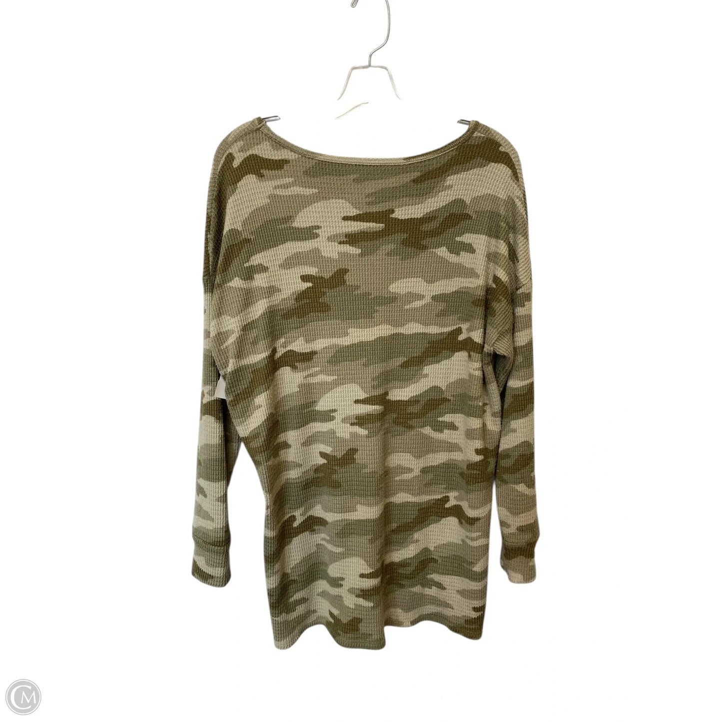 Top Long Sleeve Basic By American Eagle In Camouflage Print, Size: M