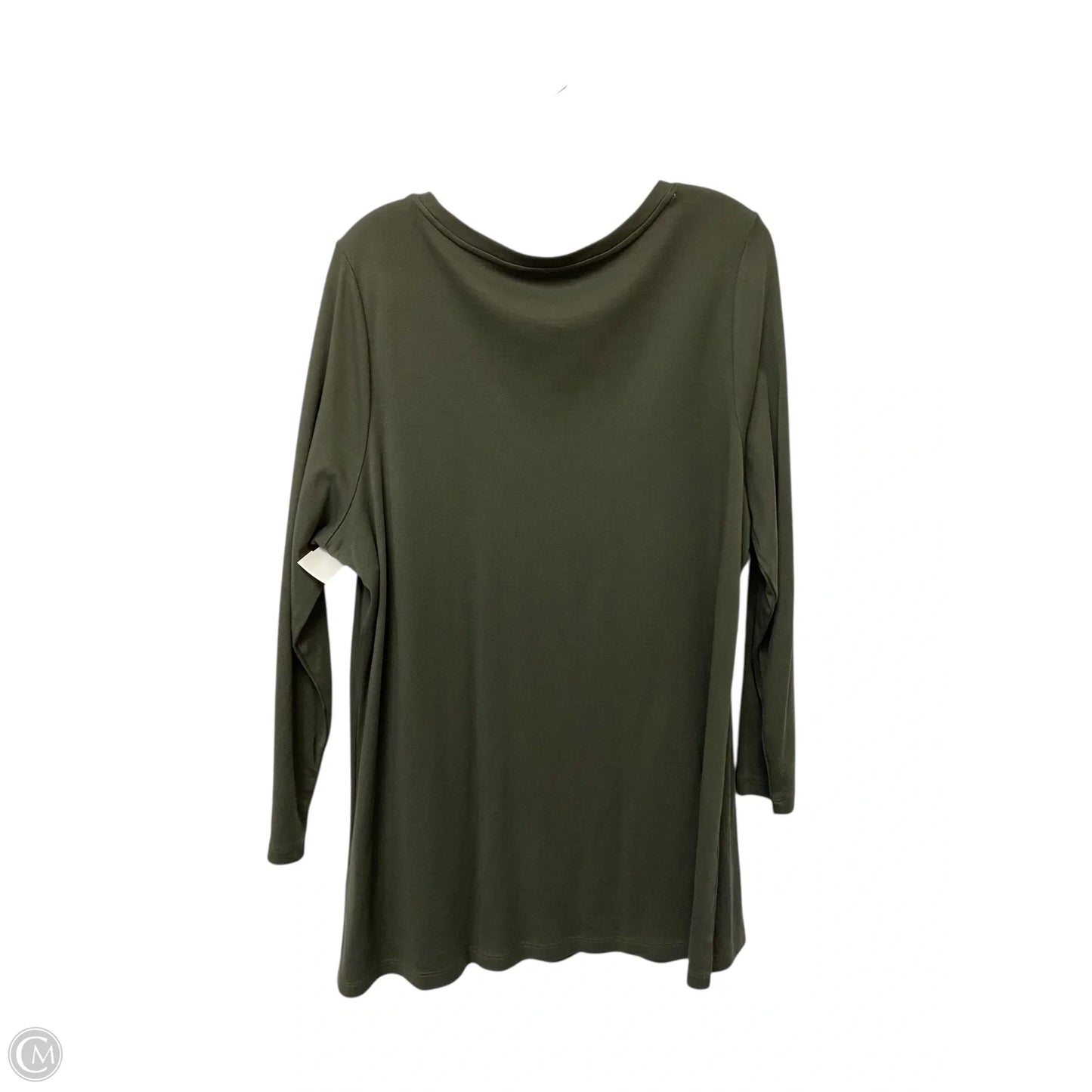 Top Long Sleeve By Isaac Mizrahi Live Qvc In Green, Size: 1x