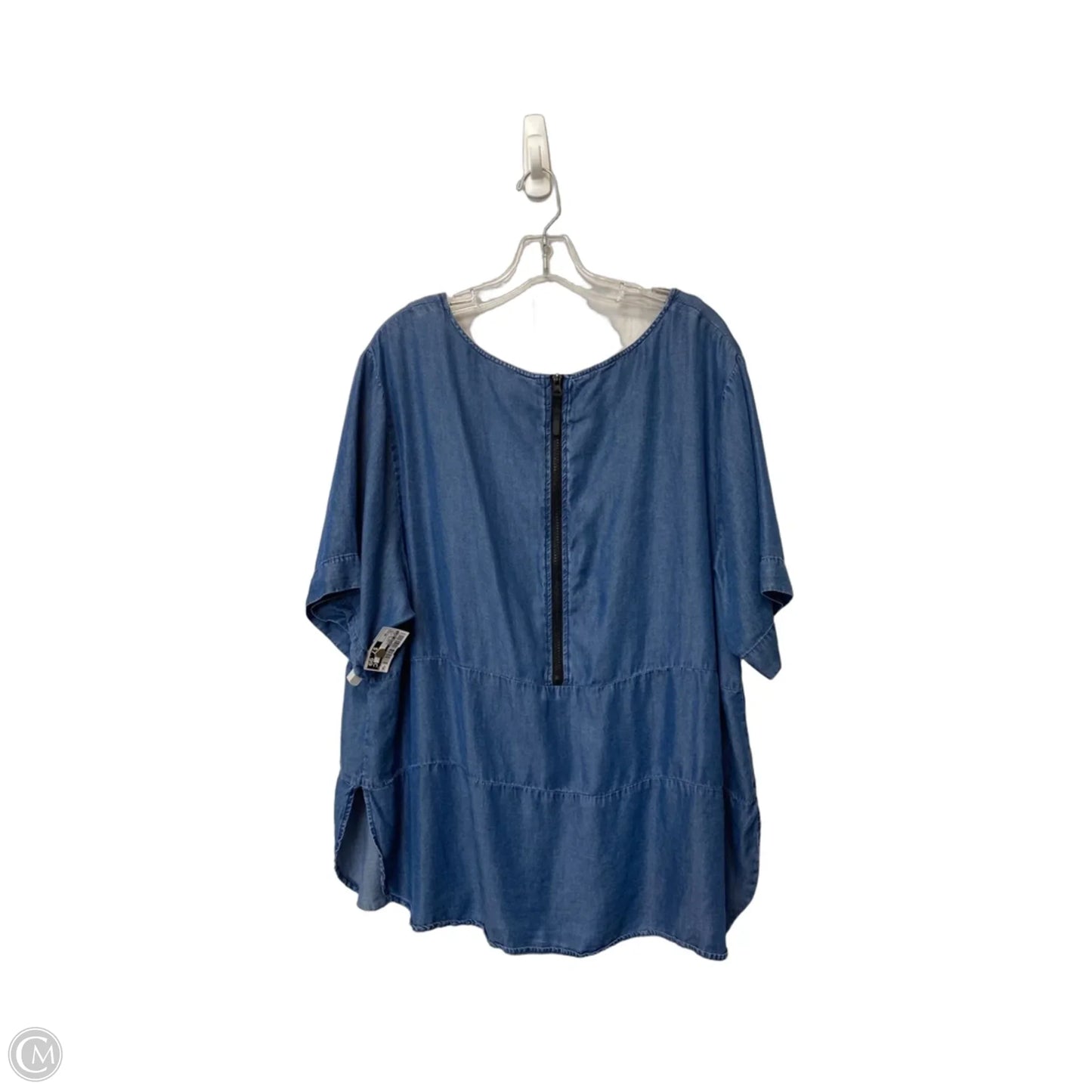 Top Short Sleeve Basic By Lane Bryant In Blue Denim, Size: 20