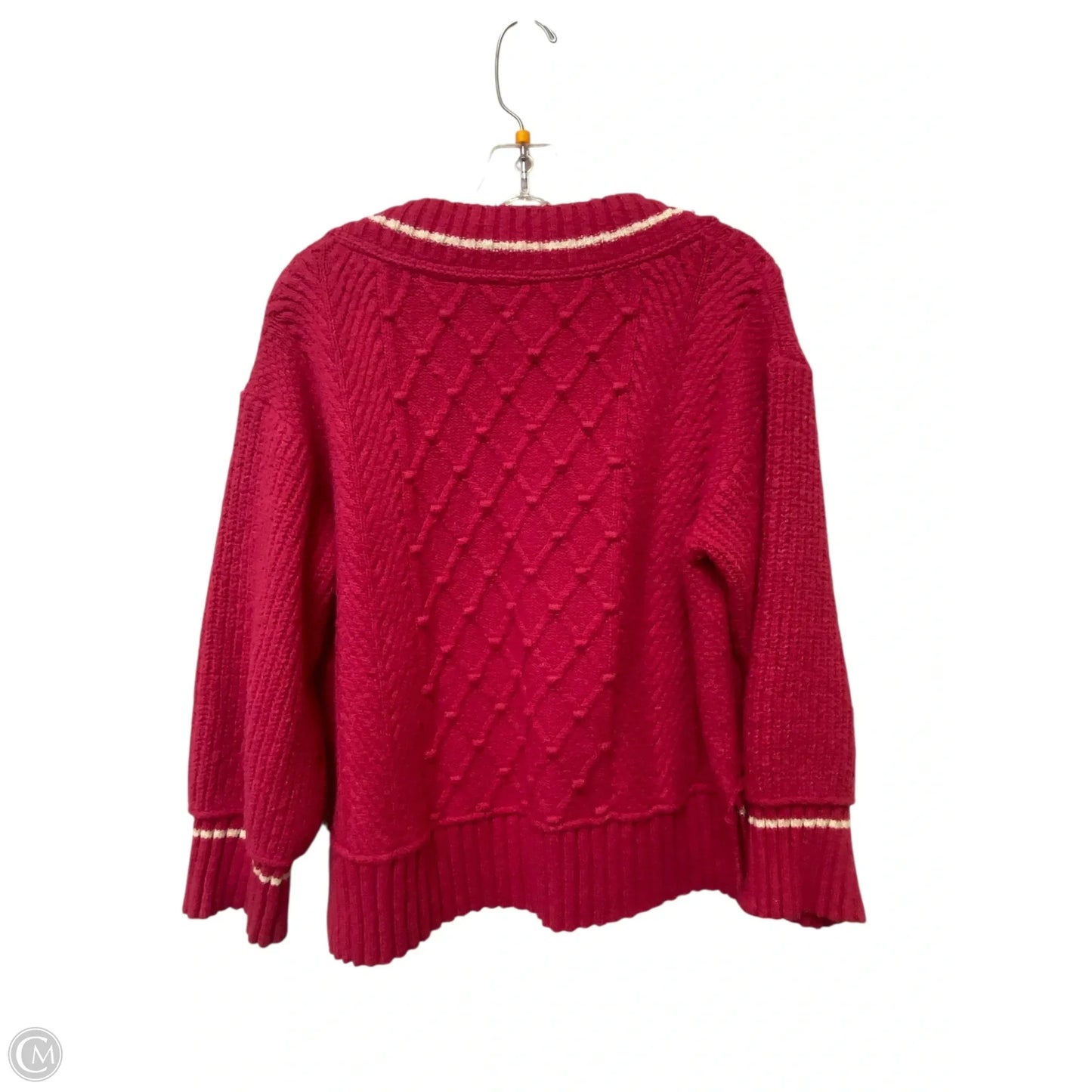 Sweater By Maeve In Pink & White, Size: Mp