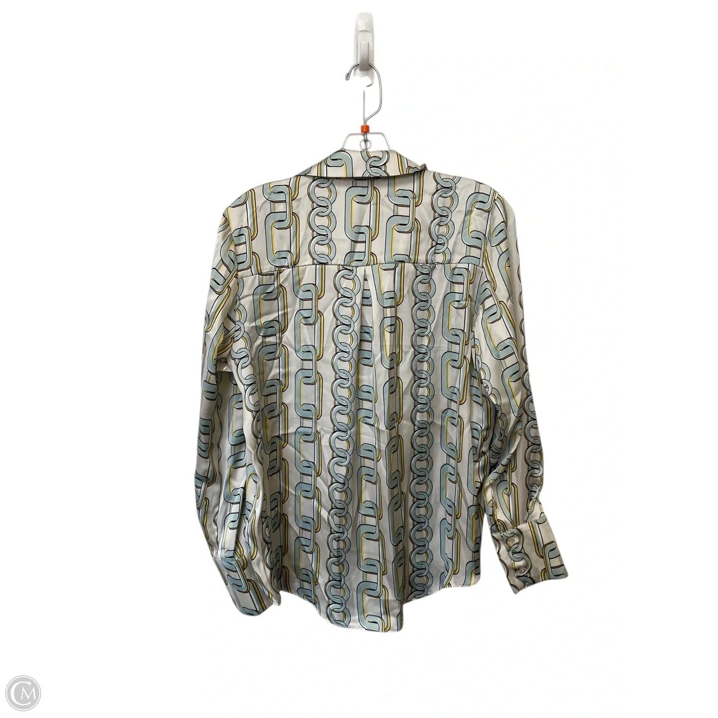 Top Long Sleeve By Philosophy In Blue & Cream, Size: S