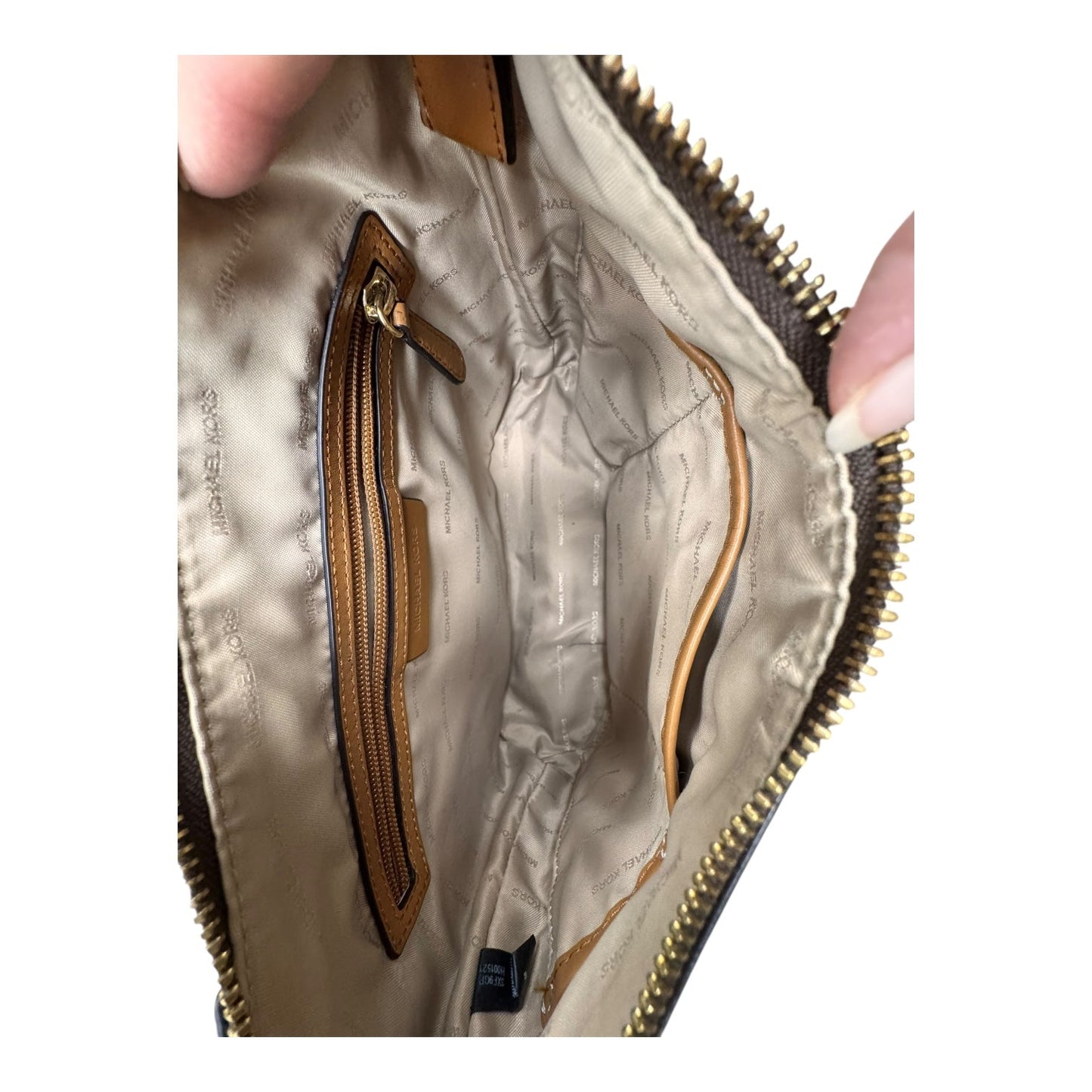 Handbag Designer By Michael Kors In Brown, Size:Small