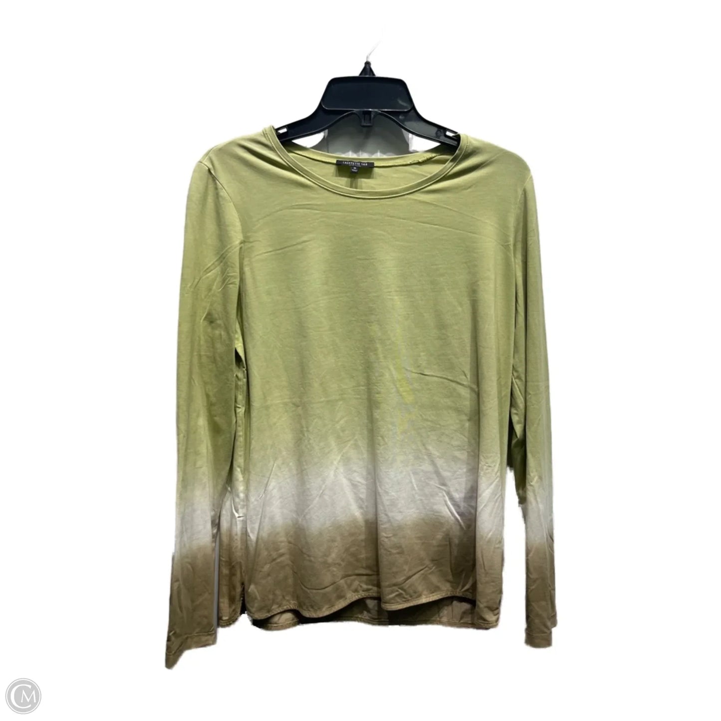 Top Long Sleeve Designer By Lafayette 148 In Green & Tan, Size: M