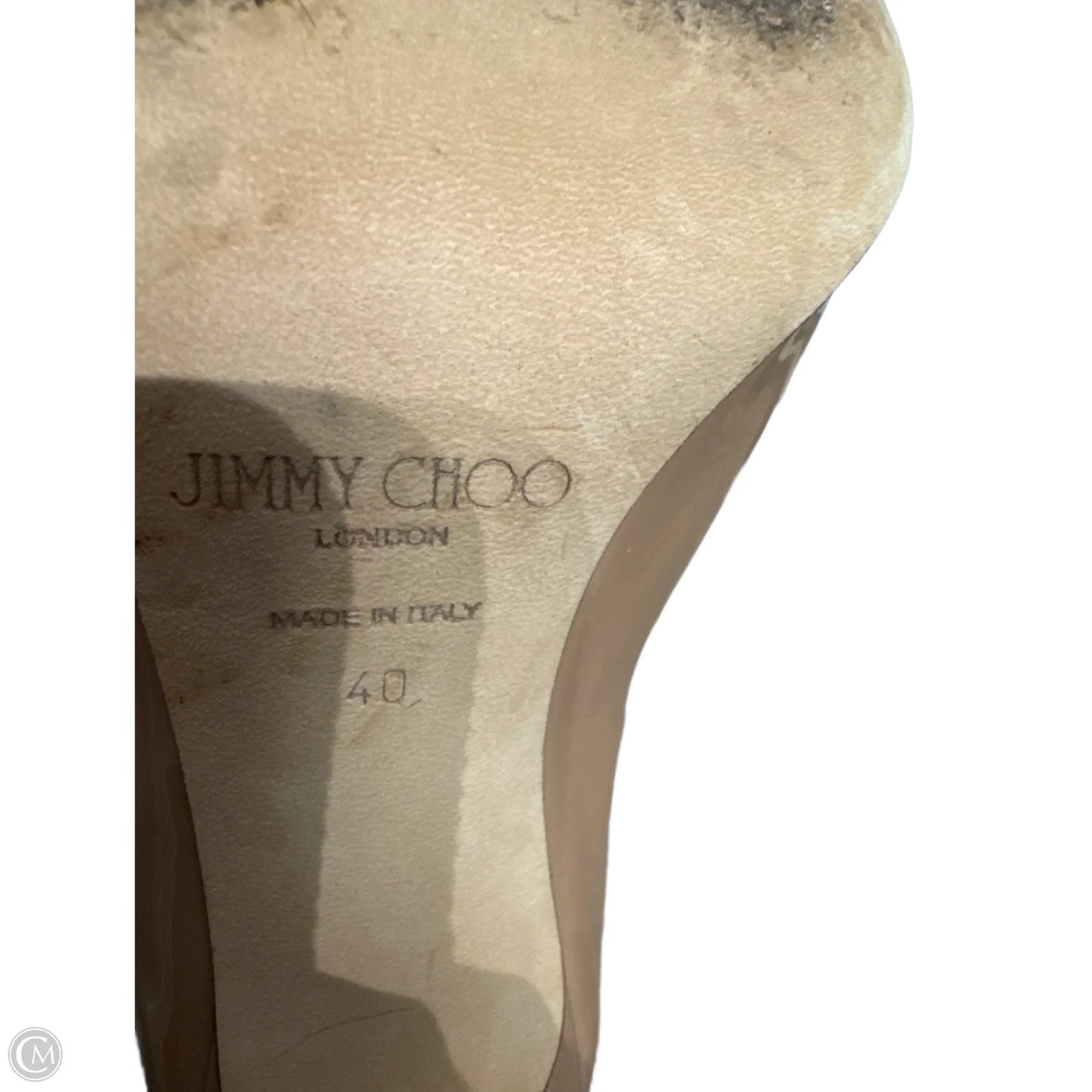Shoes Luxury Designer By Jimmy Choo In Tan, Size: 9