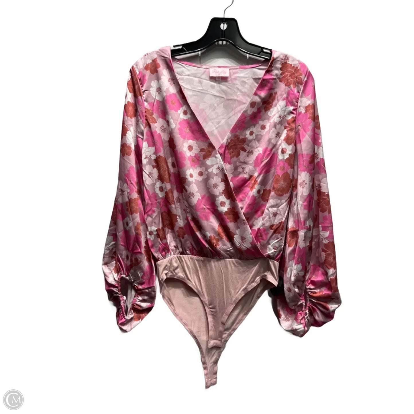 Bodysuit By Pink Lily In Grey & Pink, Size: M