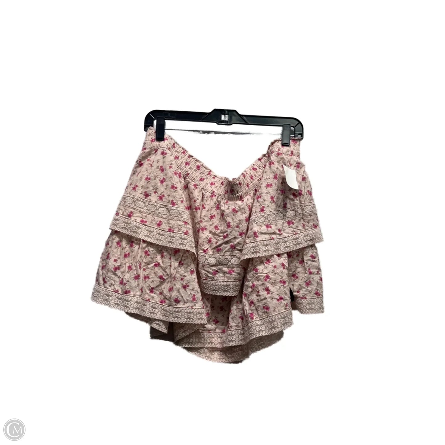 Shorts By Arula In Cream & Pink, Size: 2x
