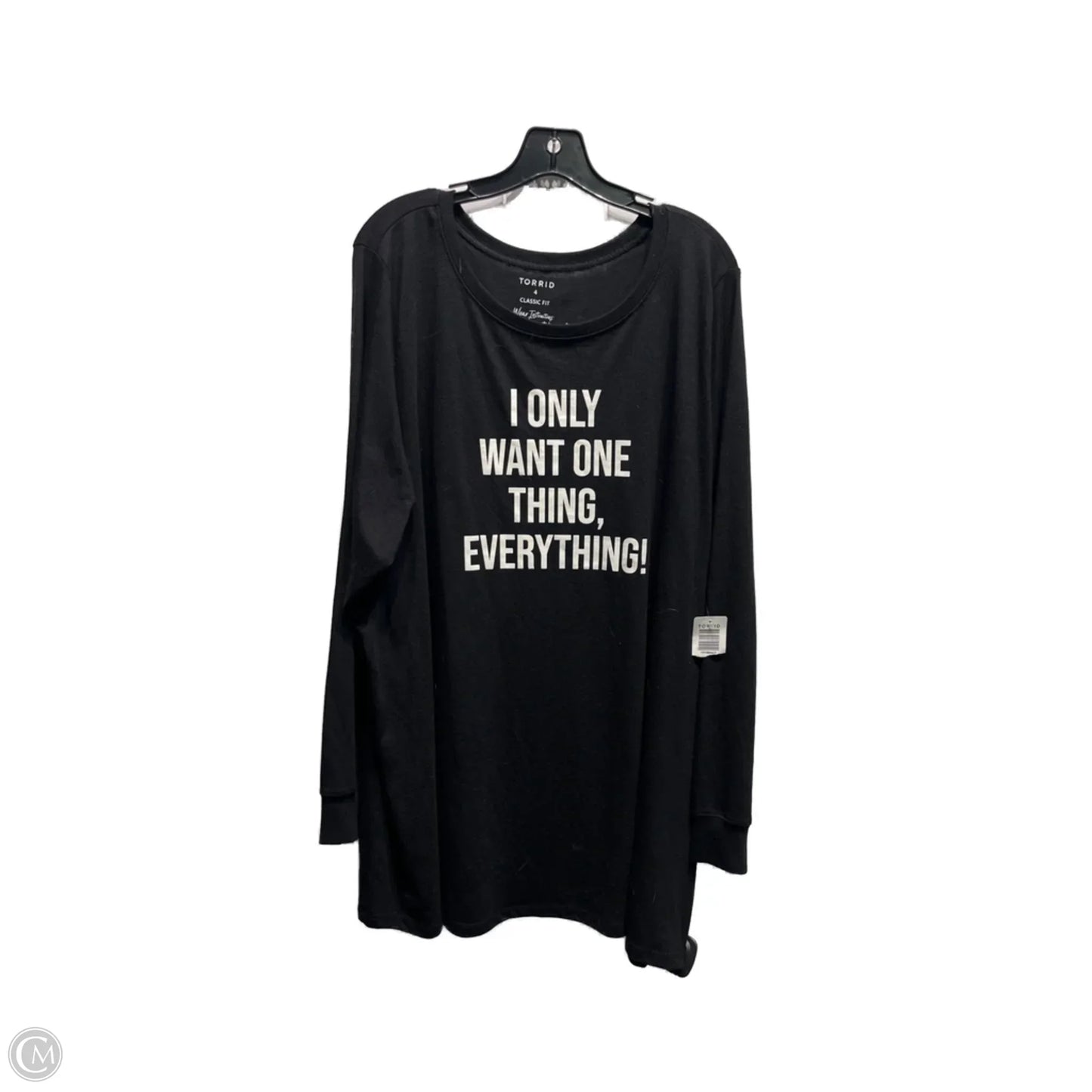 Top Long Sleeve By Torrid In Black & White, Size: 4X