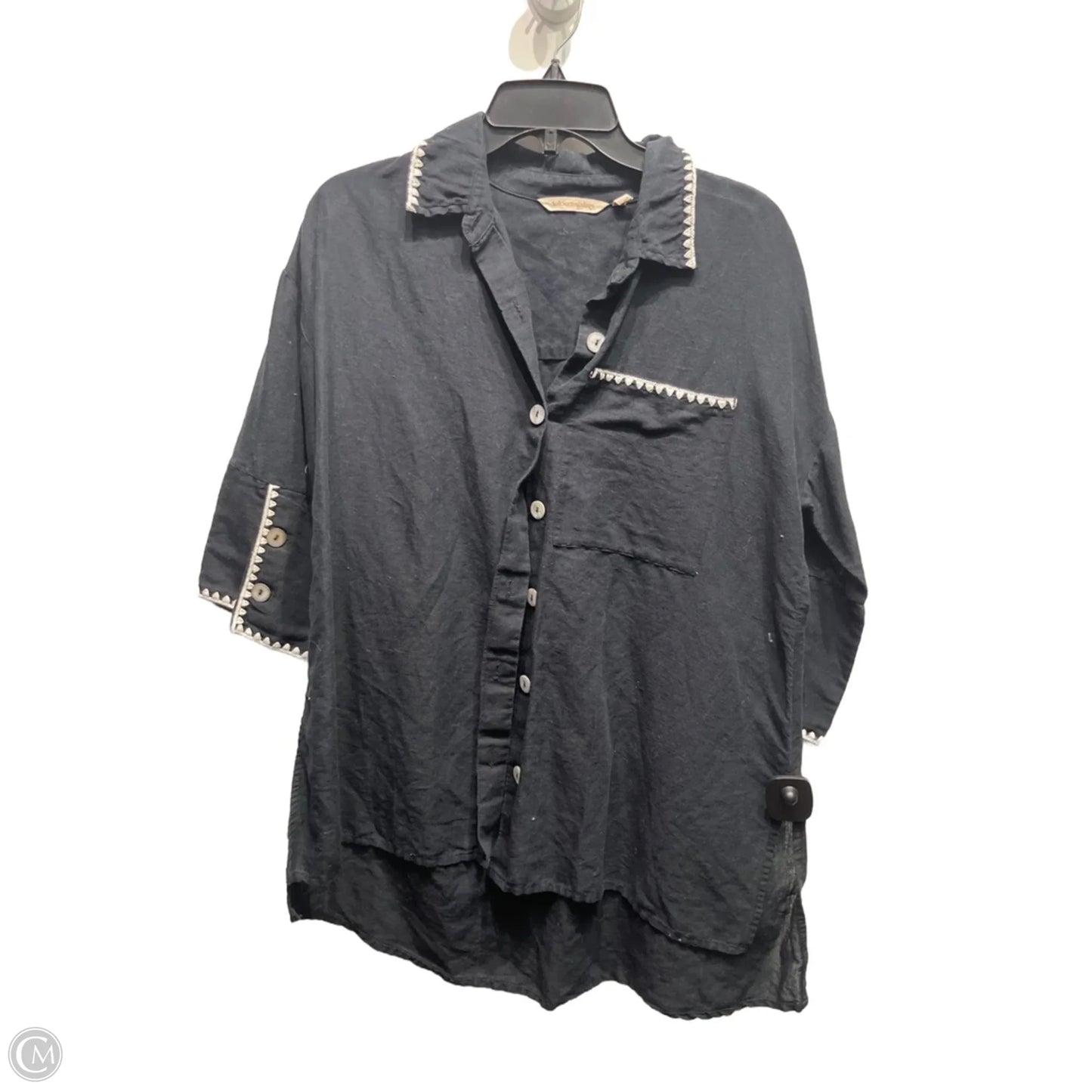 Top 3/4 Sleeve By Soft Surroundings In Black & White, Size: S