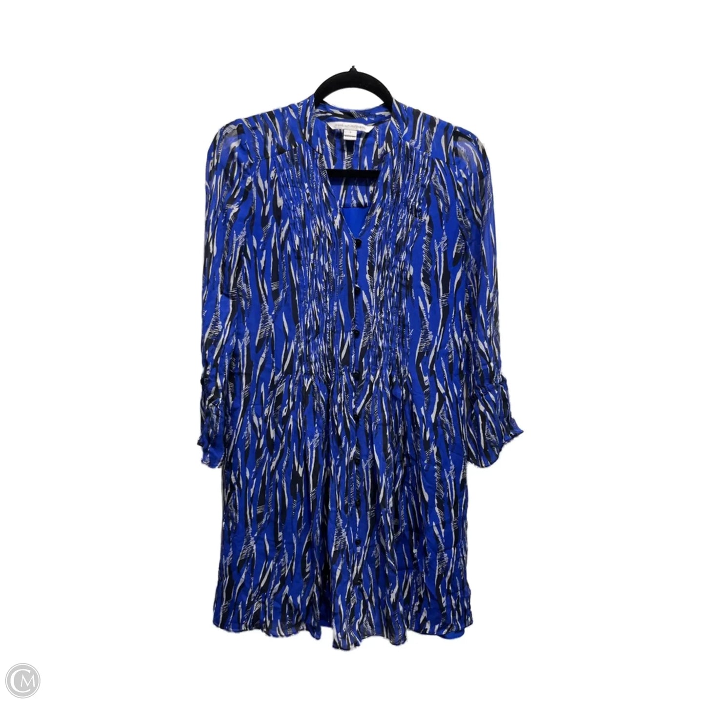 Dress Designer By Diane Von Furstenberg In Blue & White, Size: 2
