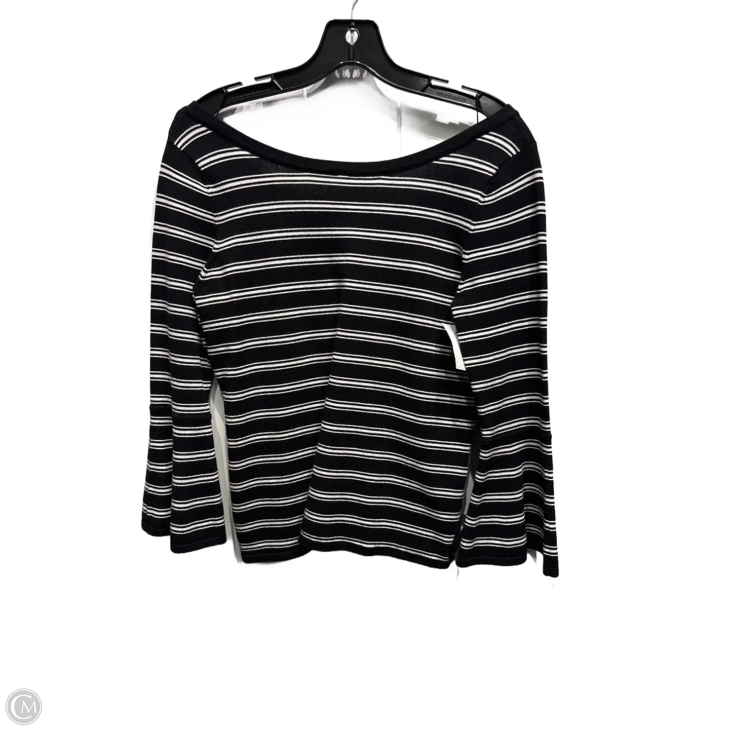 Top Long Sleeve By White House Black Market In Black & White, Size: M